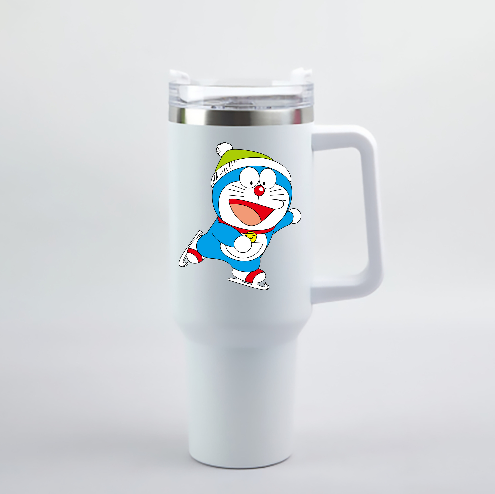 （画像用） ドラえもん Doraemon 1200mL車用タンブラー - クリスタルステッカー（プラスチックストロー付き）