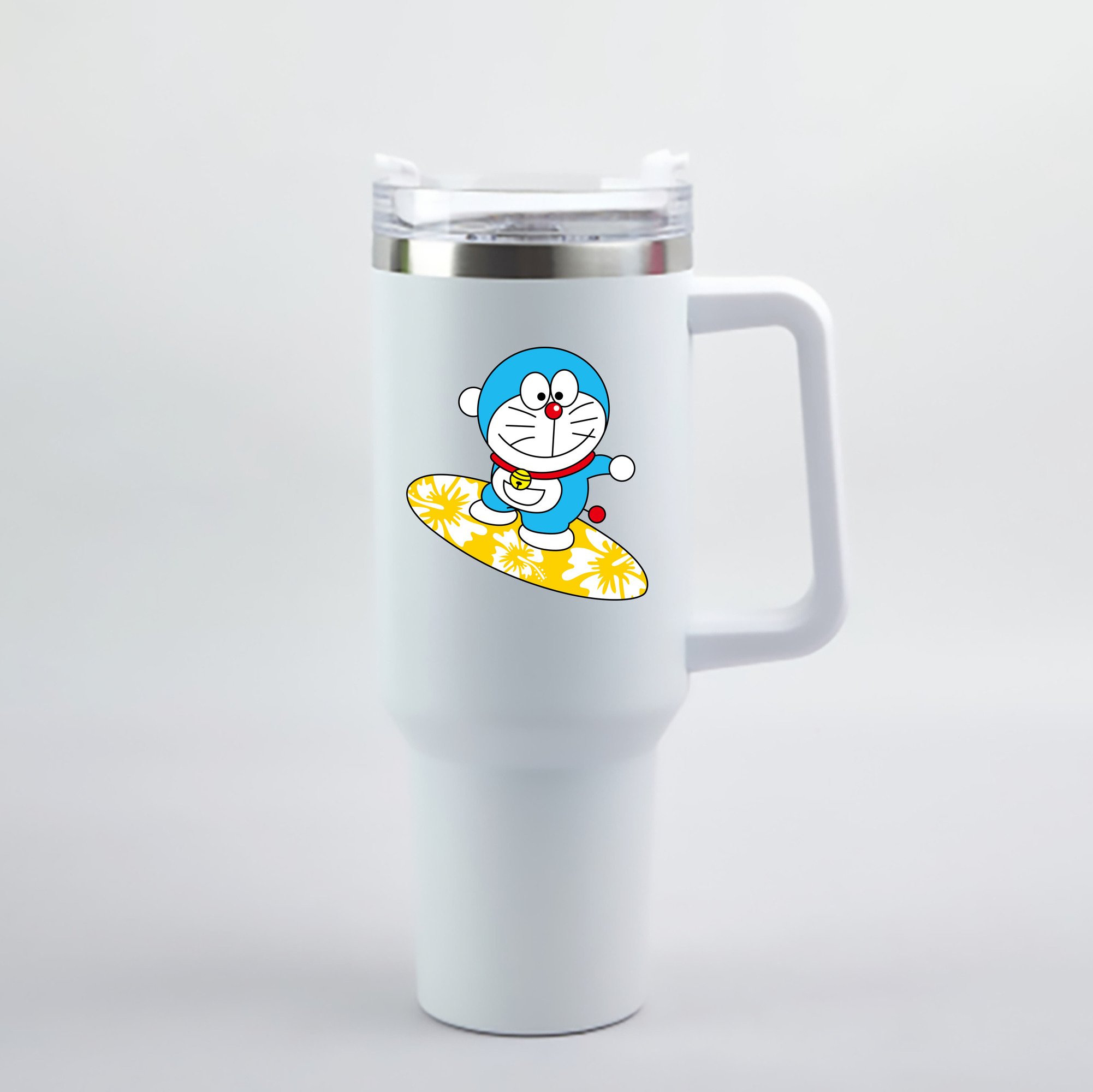 （画像用） ドラえもん Doraemon 1200mL車用タンブラー - クリスタルステッカー（プラスチックストロー付き）