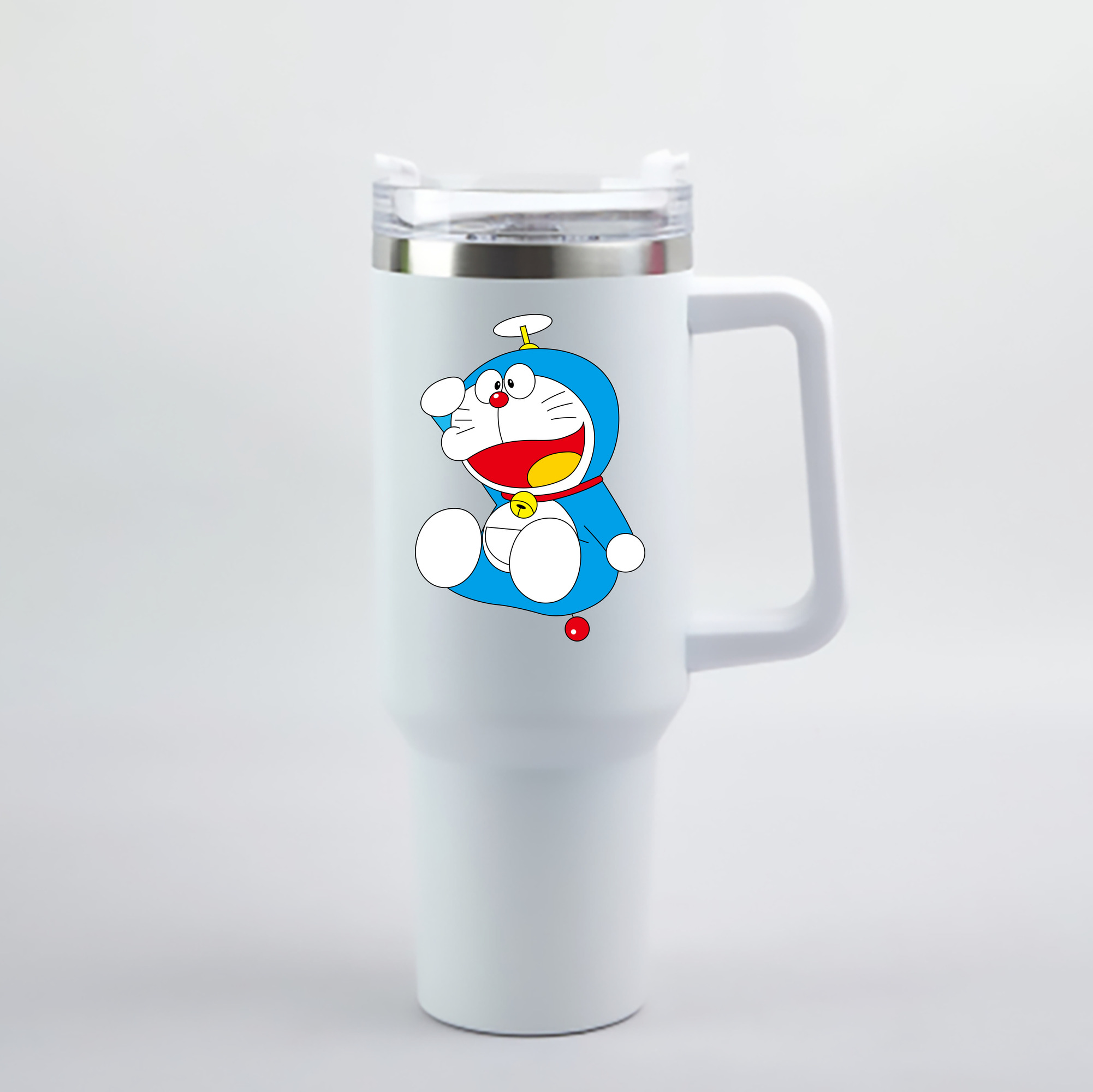 （画像用） ドラえもん Doraemon 1200mL車用タンブラー - クリスタルステッカー（プラスチックストロー付き）