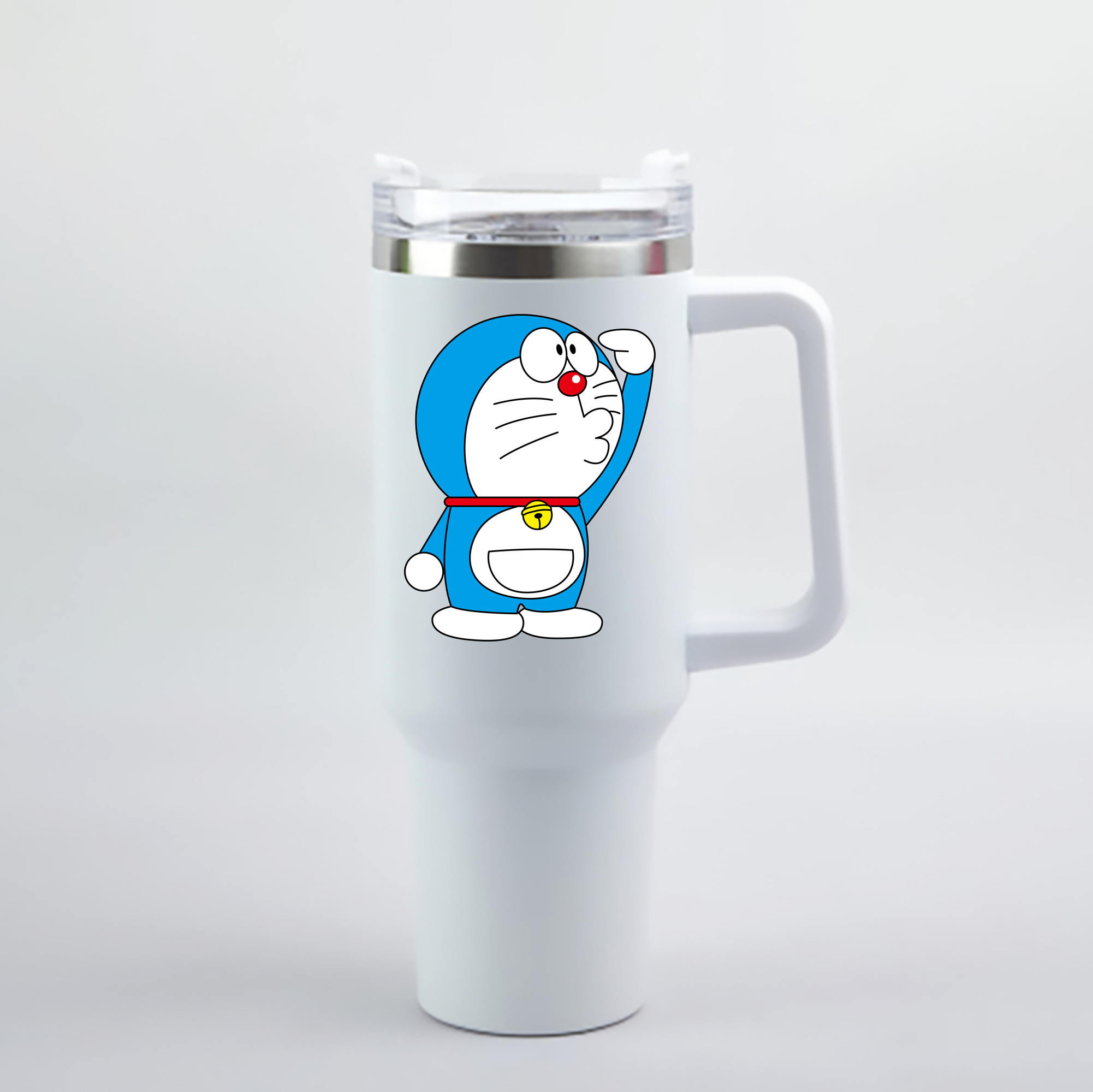 （画像用） ドラえもん Doraemon 1200mL車用タンブラー - クリスタルステッカー（プラスチックストロー付き）