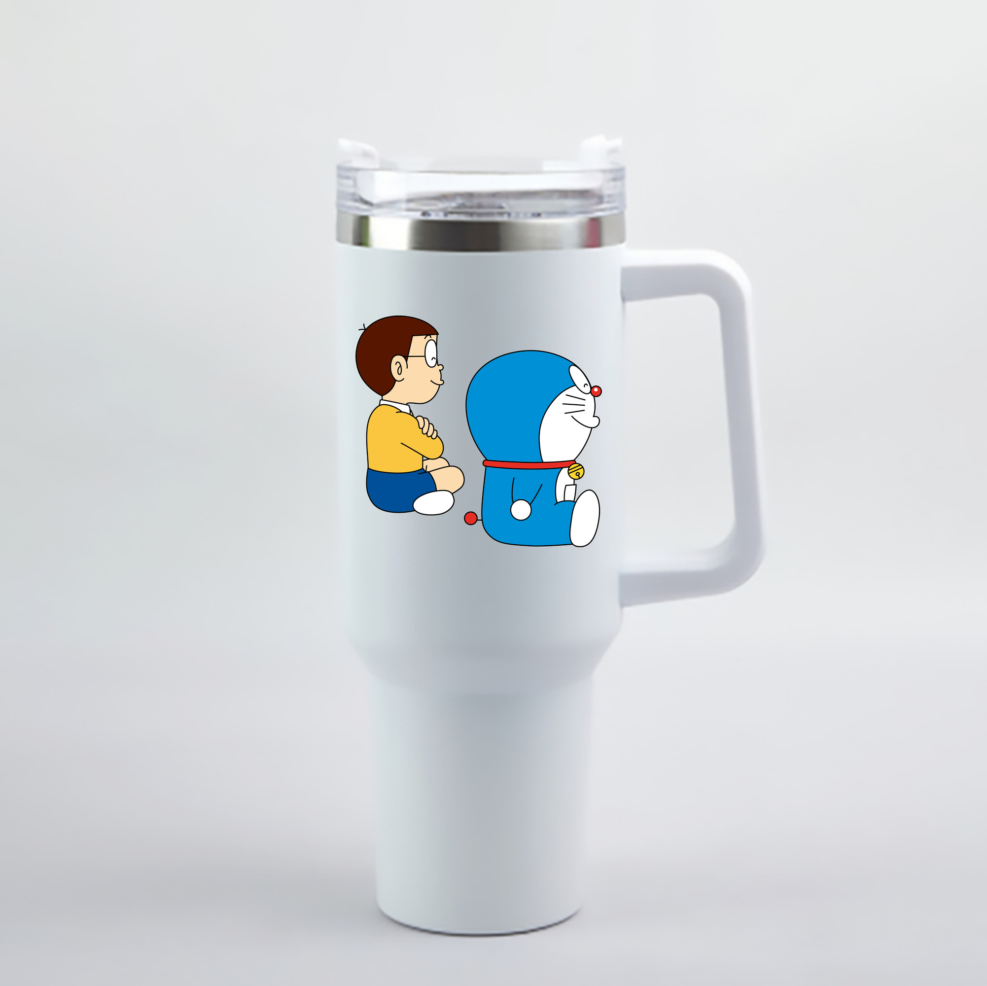 （画像用） ドラえもん 野比 のび太 Doraemon Nobita Nobi 1200mL車用タンブラー - クリスタルステッカー（プラスチックストロー付き）