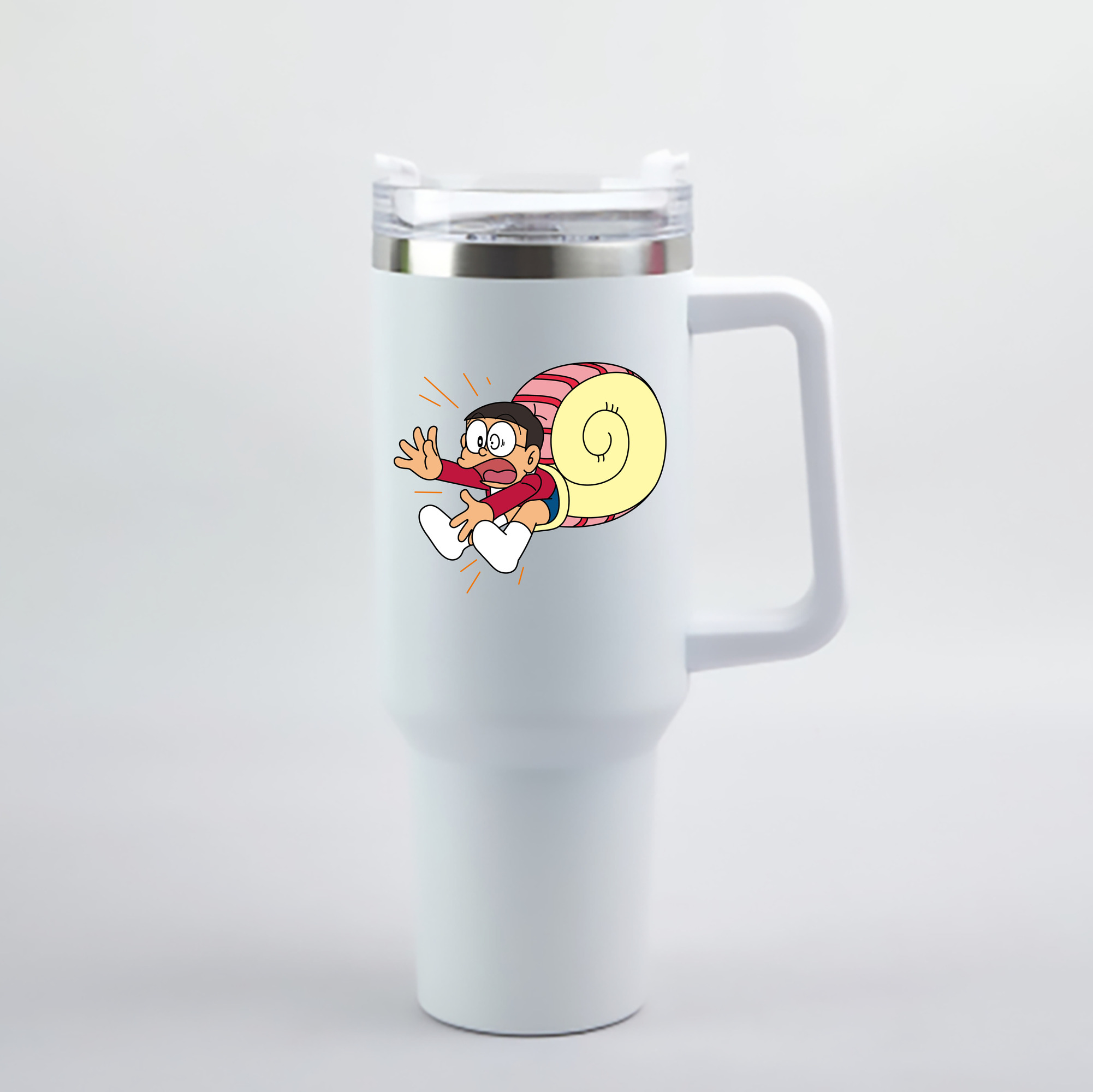 （画像用） ドラえもん 野比 のび太 Doraemon Nobita Nobi 1200mL車用タンブラー - クリスタルステッカー（プラスチックストロー付き）