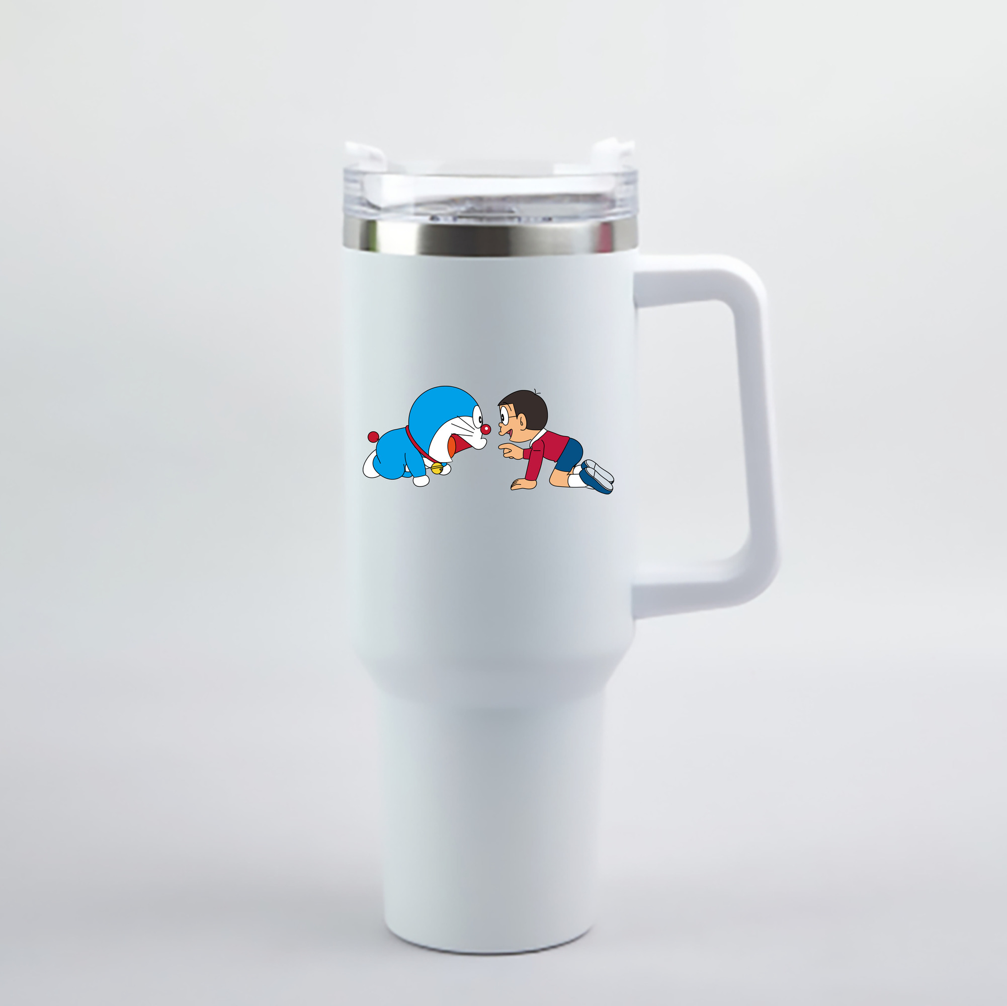 （画像用） ドラえもん 野比 のび太 Doraemon Nobita Nobi 1200mL車用タンブラー - クリスタルステッカー（プラスチックストロー付き）