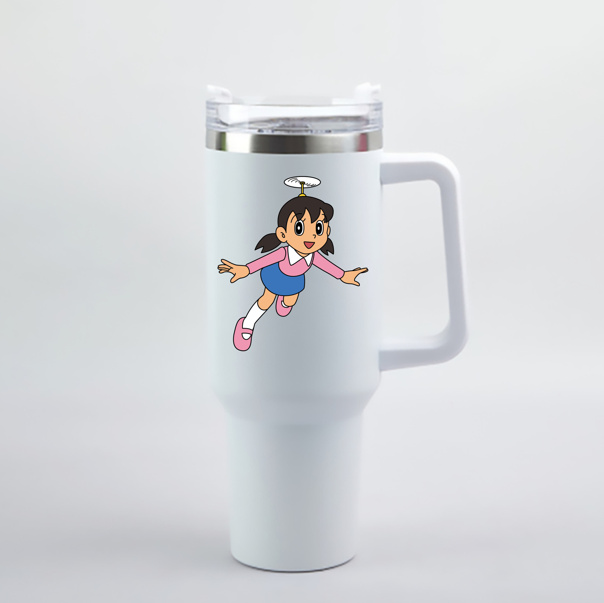 （画像用） ドラえもん みなもと しずか Doraemon Shizuka Minamoto 1200mL車用タンブラー - クリスタルステッカー（プラスチックストロー付き）