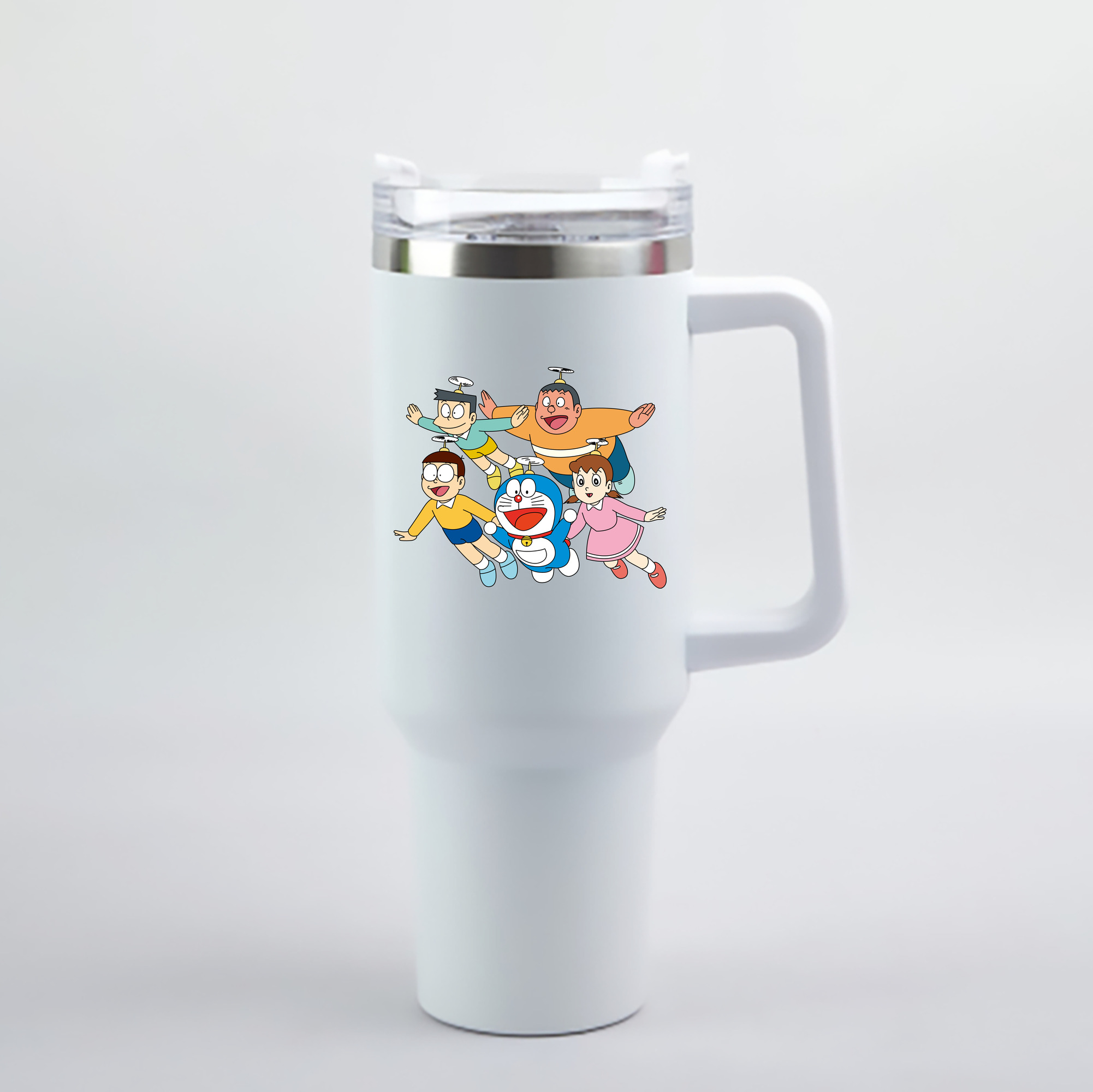 （画像用） ドラえもん 骨川 スネ夫 Doraemon Honekawa Suneo 1200mL車用タンブラー - クリスタルステッカー（プラスチックストロー付き）