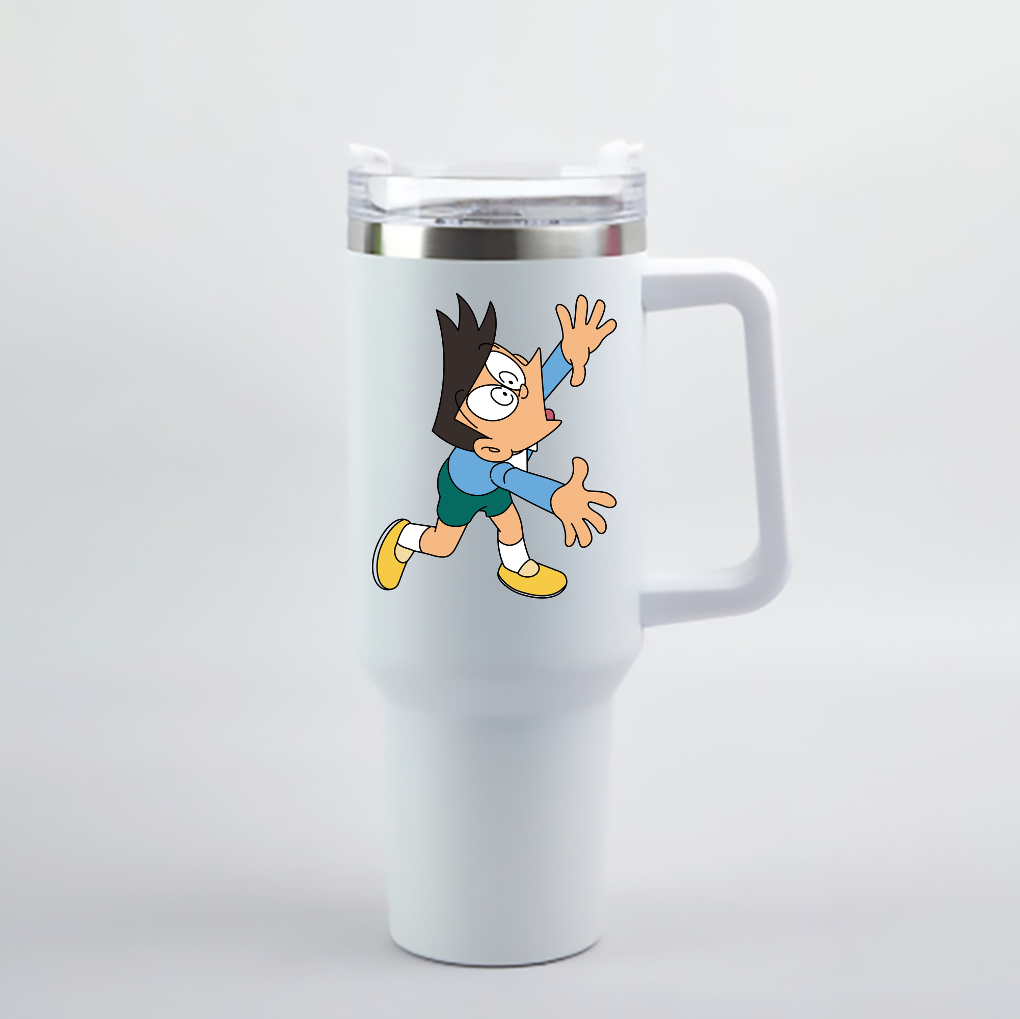 （画像用） ドラえもん 骨川 スネ夫 Doraemon Honekawa Suneo 1200mL車用タンブラー - クリスタルステッカー（プラスチックストロー付き）