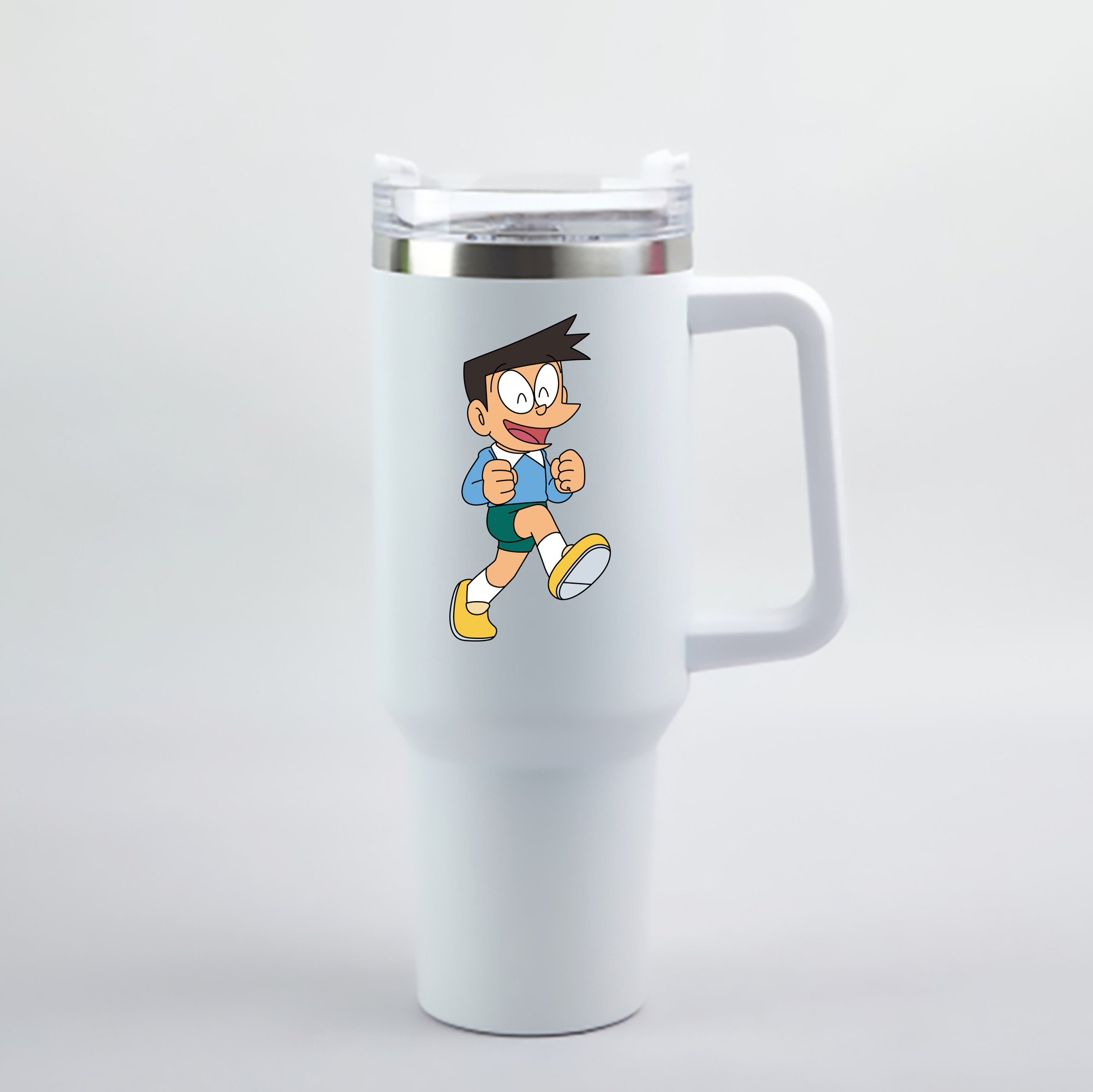 （画像用） ドラえもん 骨川 スネ夫 Doraemon Honekawa Suneo 1200mL車用タンブラー - クリスタルステッカー（プラスチックストロー付き）
