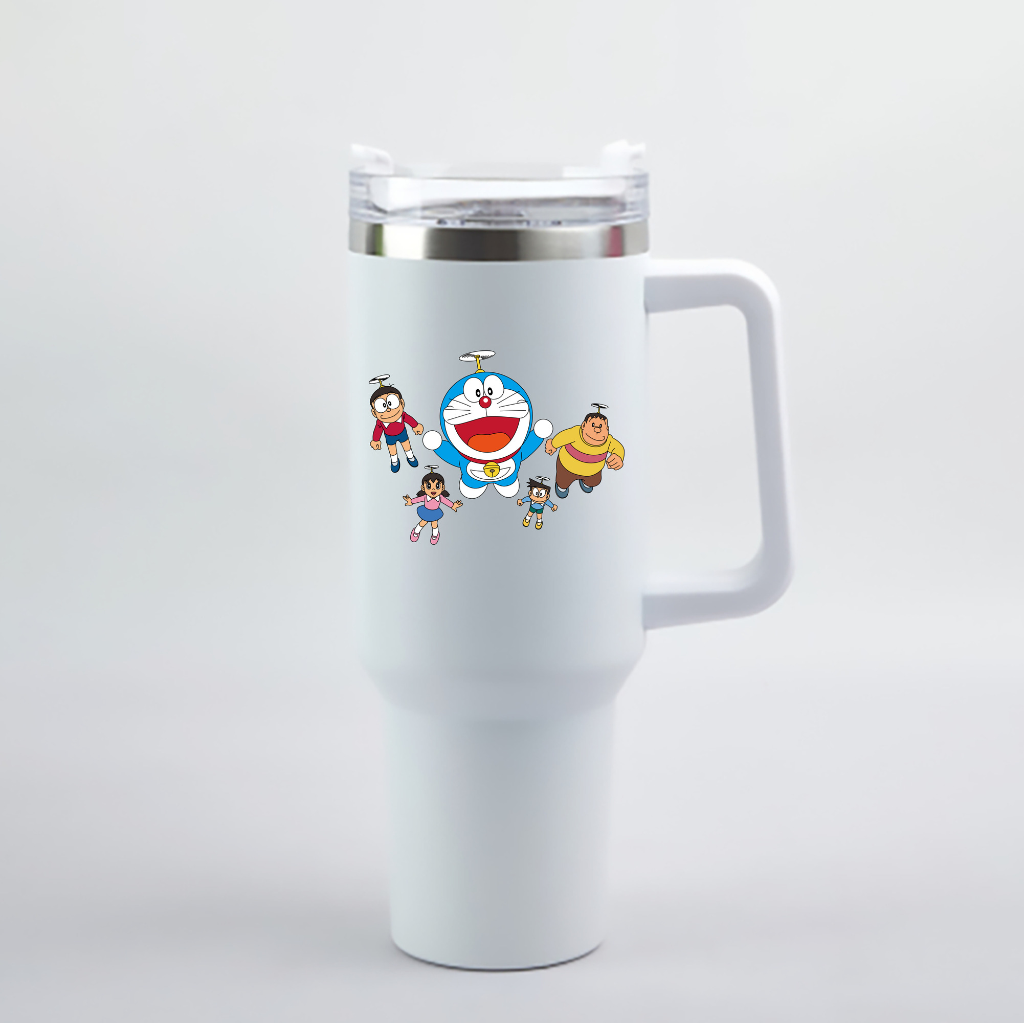 （画像用） ドラえもん 骨川 スネ夫 Doraemon Honekawa Suneo 1200mL車用タンブラー - クリスタルステッカー（プラスチックストロー付き）