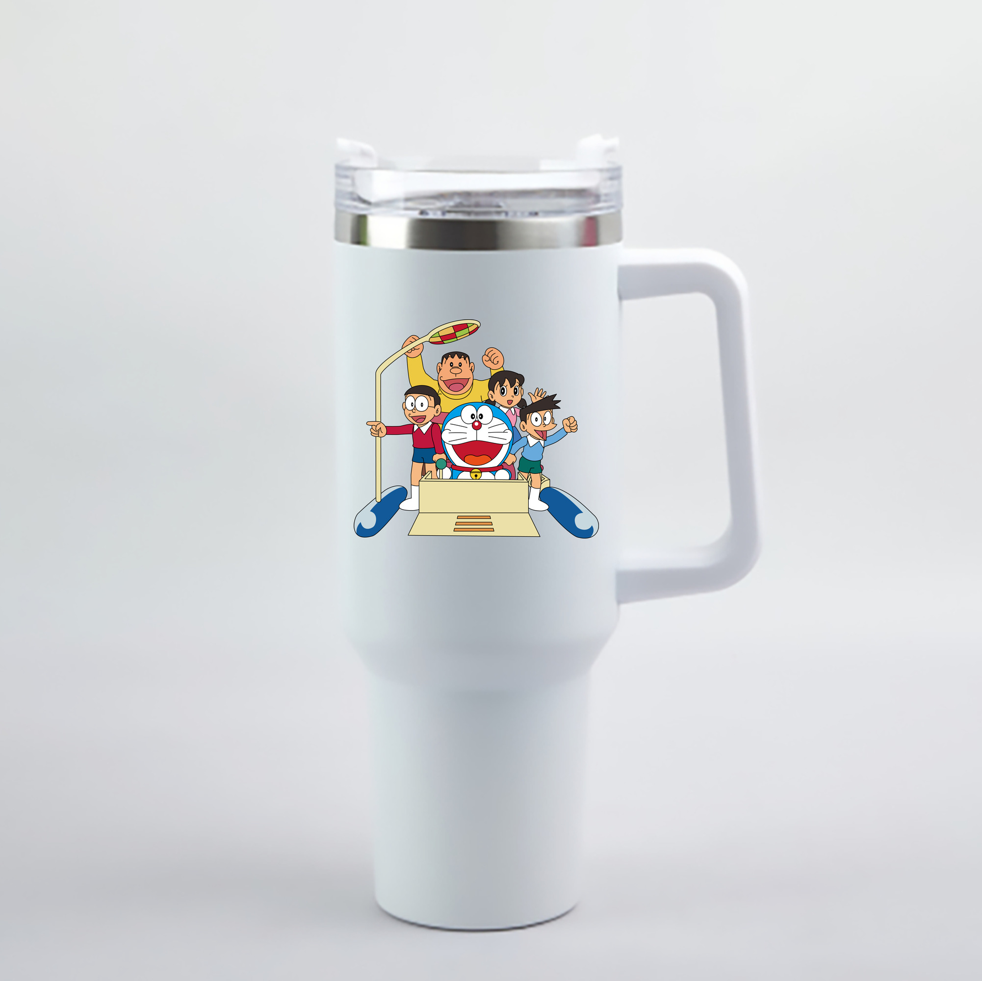 （画像用） ドラえもん 骨川 スネ夫 Doraemon Honekawa Suneo 1200mL車用タンブラー - クリスタルステッカー（プラスチックストロー付き）