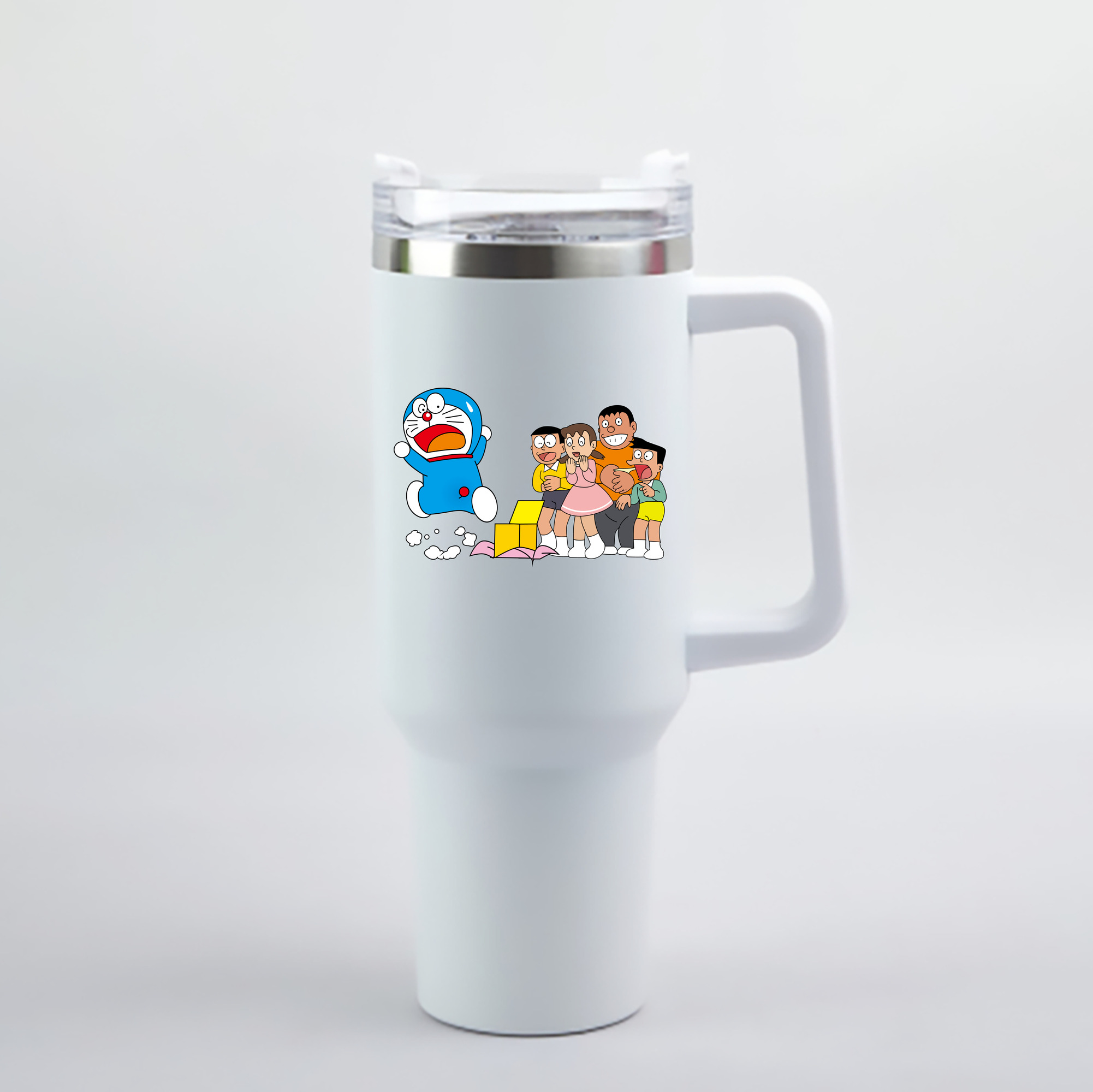 （画像用） ドラえもん 骨川 スネ夫 Doraemon Honekawa Suneo 1200mL車用タンブラー - クリスタルステッカー（プラスチックストロー付き）