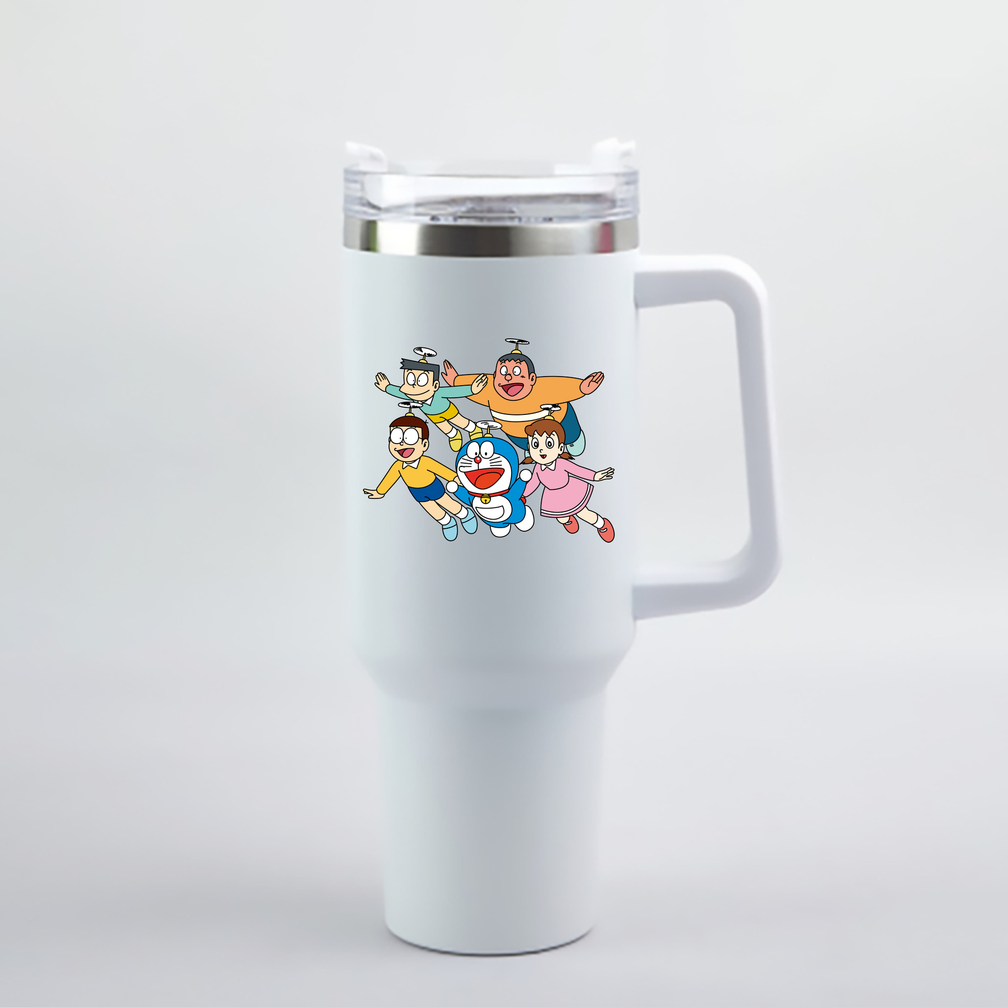 （画像用） ドラえもん 骨川 スネ夫 Doraemon Honekawa Suneo 1200mL車用タンブラー - クリスタルステッカー（プラスチックストロー付き）