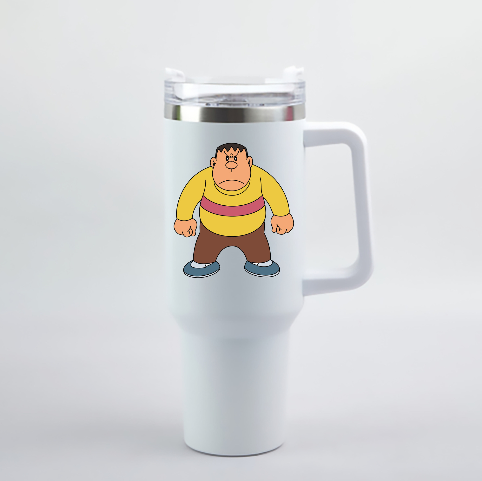 （画像用） ドラえもん 剛田武 Doraemon Gouta Takeshi 1200mL車用タンブラー - クリスタルステッカー（プラスチックストロー付き）