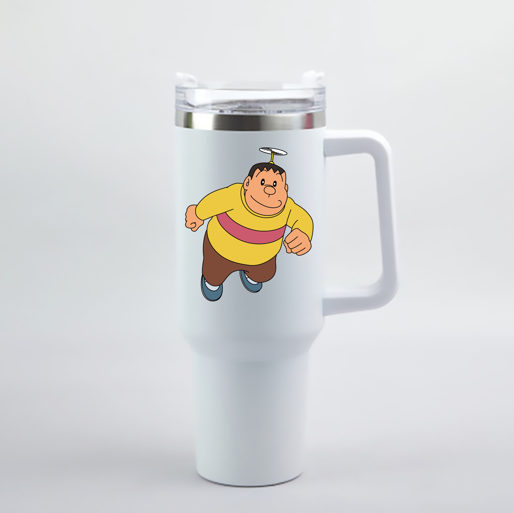 （画像用） ドラえもん 剛田武 Doraemon Gouta Takeshi 1200mL車用タンブラー - クリスタルステッカー（プラスチックストロー付き）
