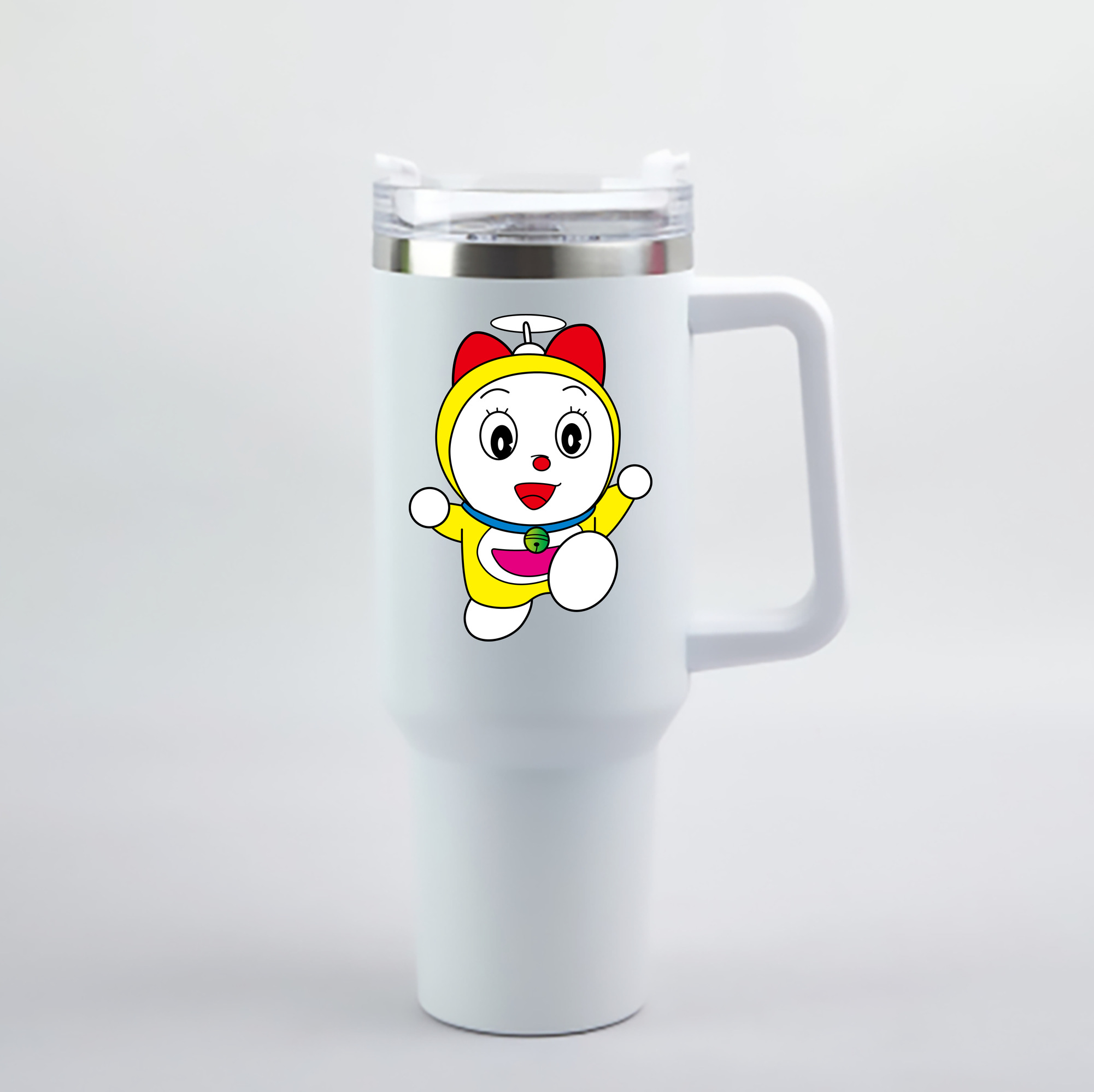 （画像用） ドラえもん ドラミ Doraemon Dorami 1200mL車用タンブラー - クリスタルステッカー（プラスチックストロー付き）