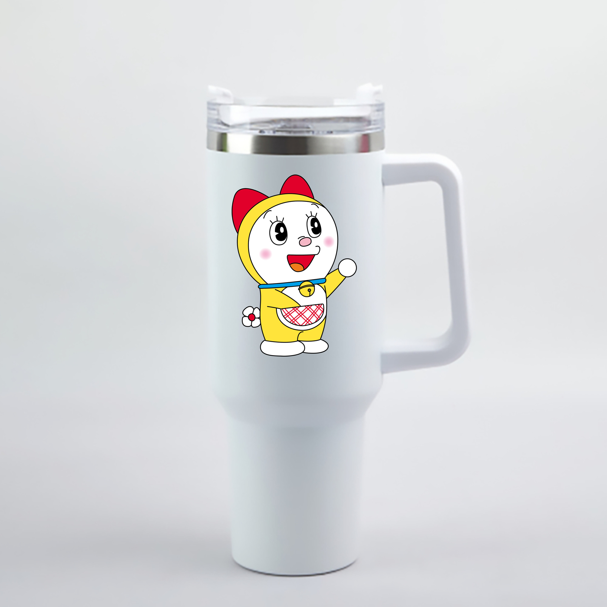 （画像用） ドラえもん ドラミ Doraemon Dorami 1200mL車用タンブラー - クリスタルステッカー（プラスチックストロー付き）