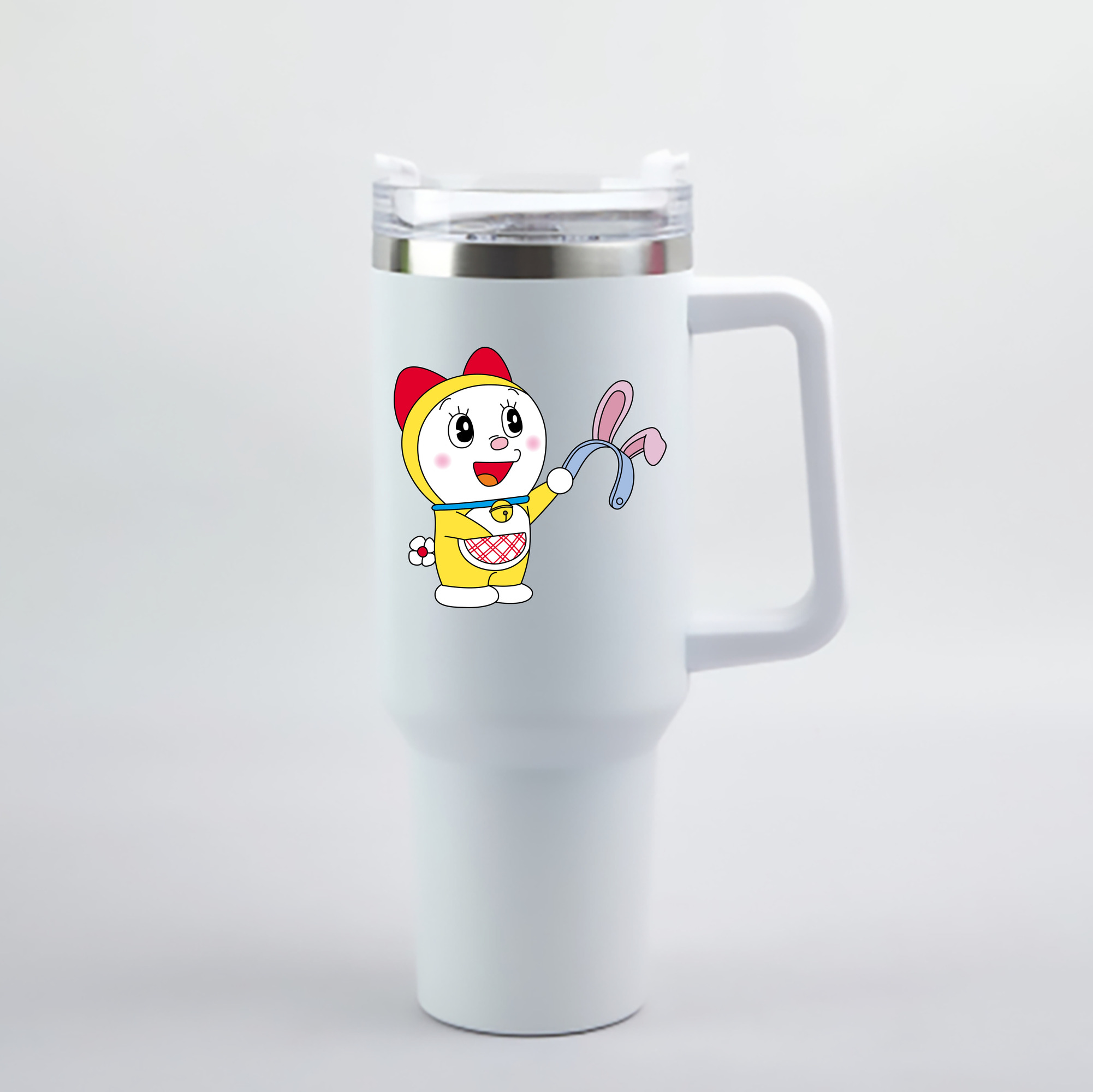 （画像用） ドラえもん ドラミ Doraemon Dorami 1200mL車用タンブラー - クリスタルステッカー（プラスチックストロー付き）