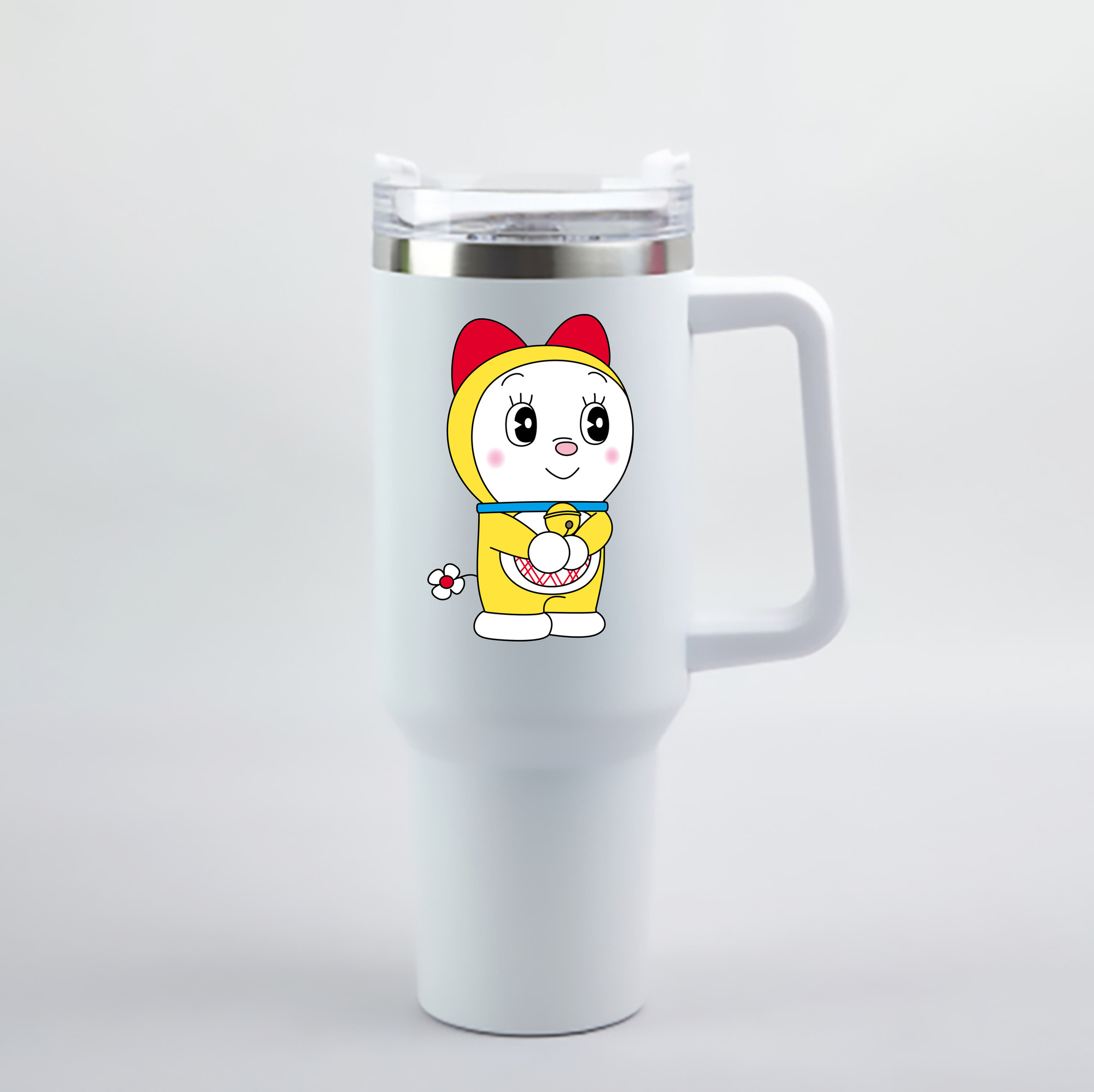 （画像用） ドラえもん ドラミ Doraemon Dorami 1200mL車用タンブラー - クリスタルステッカー（プラスチックストロー付き）