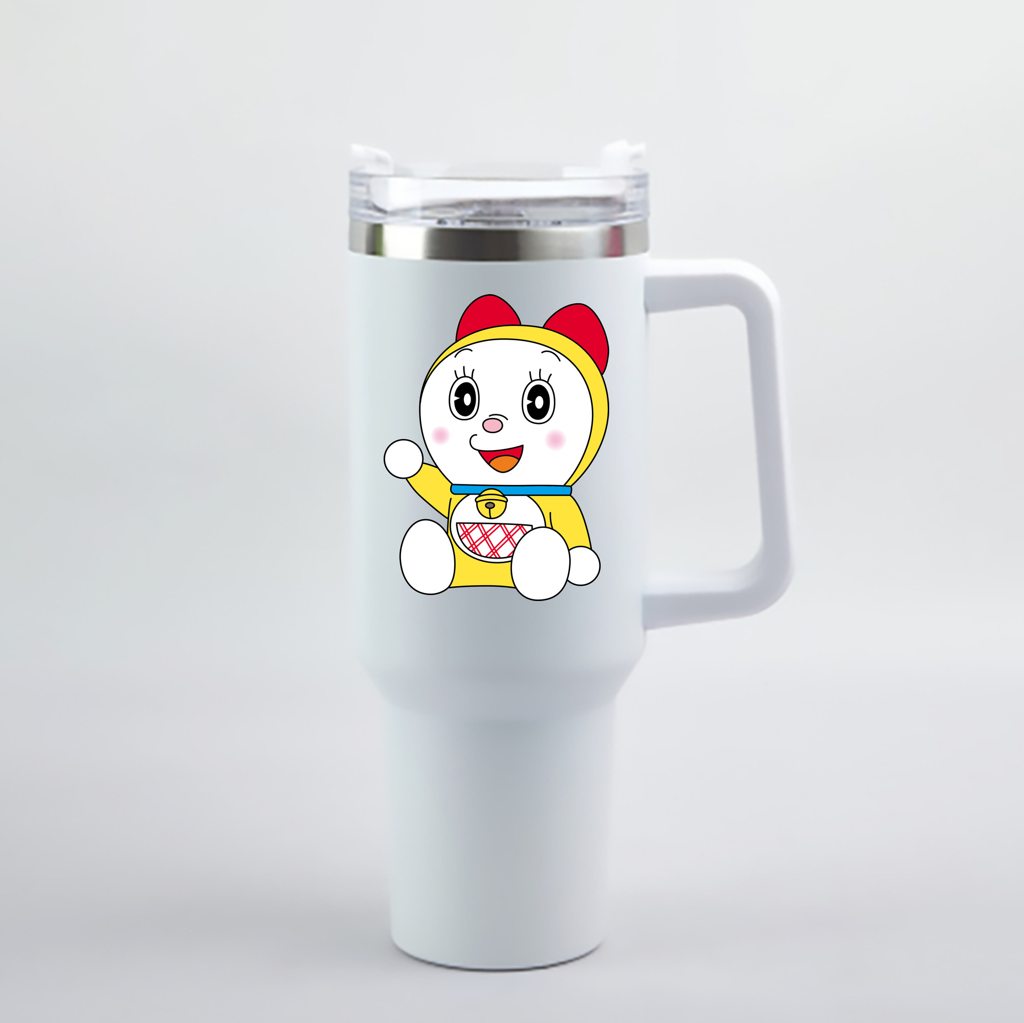 （画像用） ドラえもん ドラミ Doraemon Dorami 1200mL車用タンブラー - クリスタルステッカー（プラスチックストロー付き）