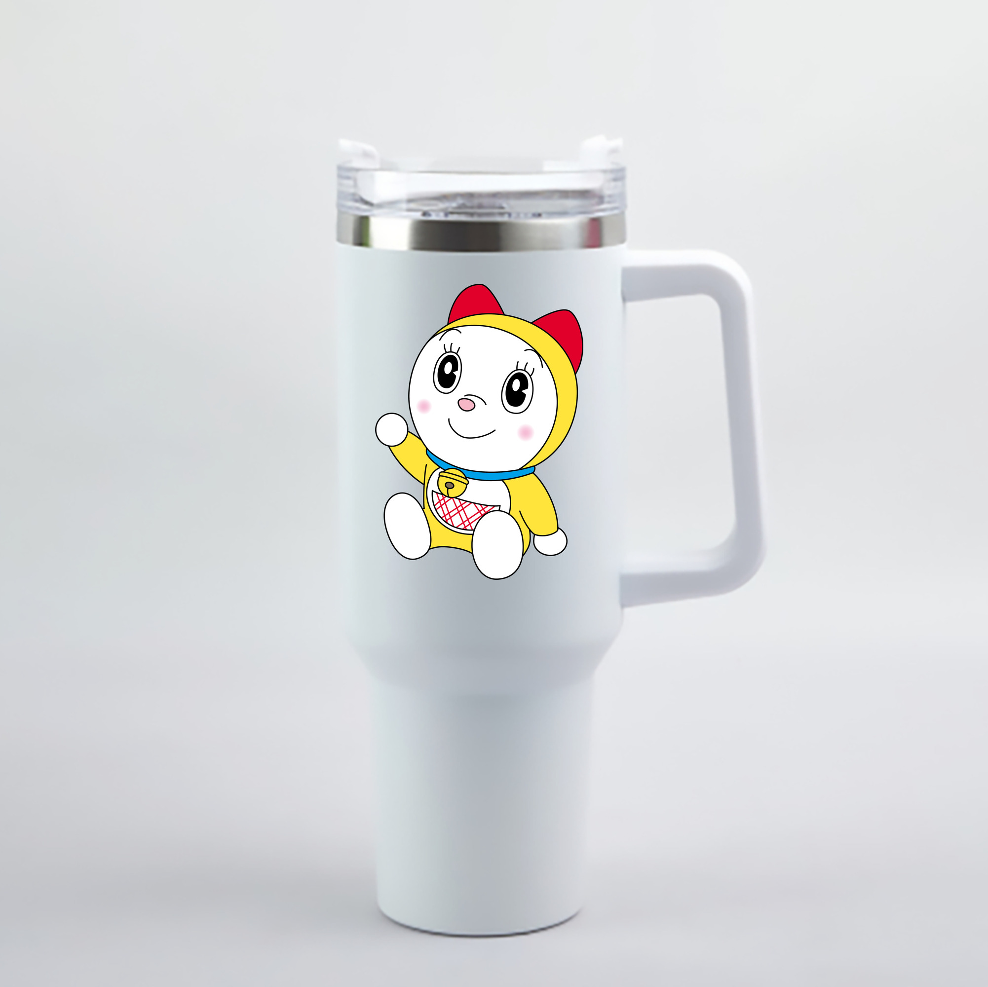 （画像用） ドラえもん ドラミ Doraemon Dorami 1200mL車用タンブラー - クリスタルステッカー（プラスチックストロー付き）