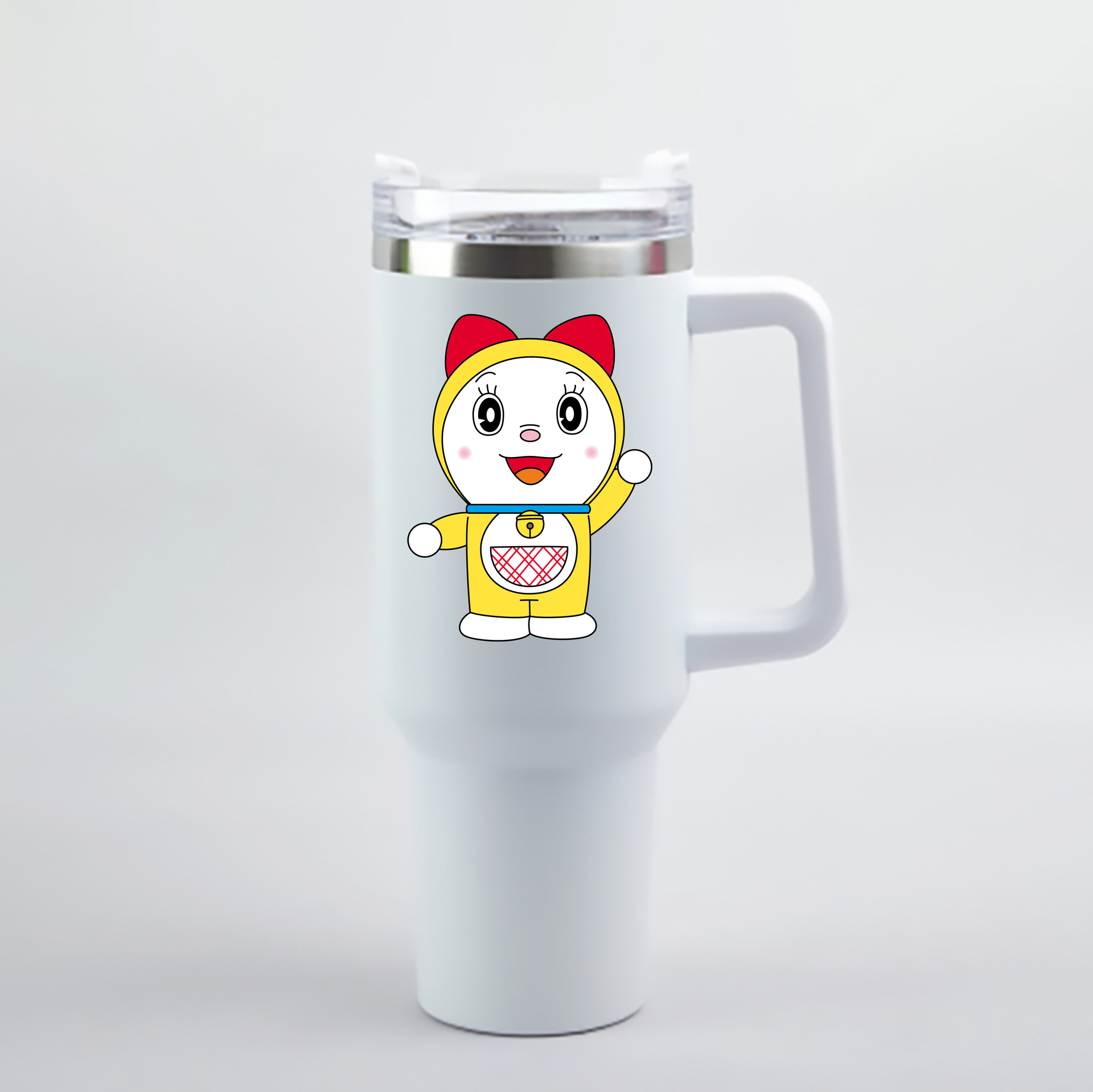 （画像用） ドラえもん ドラミ Doraemon Dorami 1200mL車用タンブラー - クリスタルステッカー（プラスチックストロー付き）
