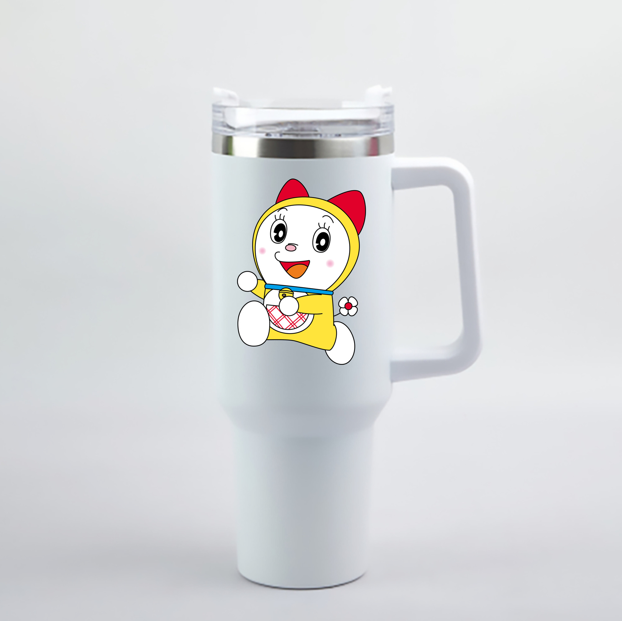 （画像用） ドラえもん ドラミ Doraemon Dorami 1200mL車用タンブラー - クリスタルステッカー（プラスチックストロー付き）