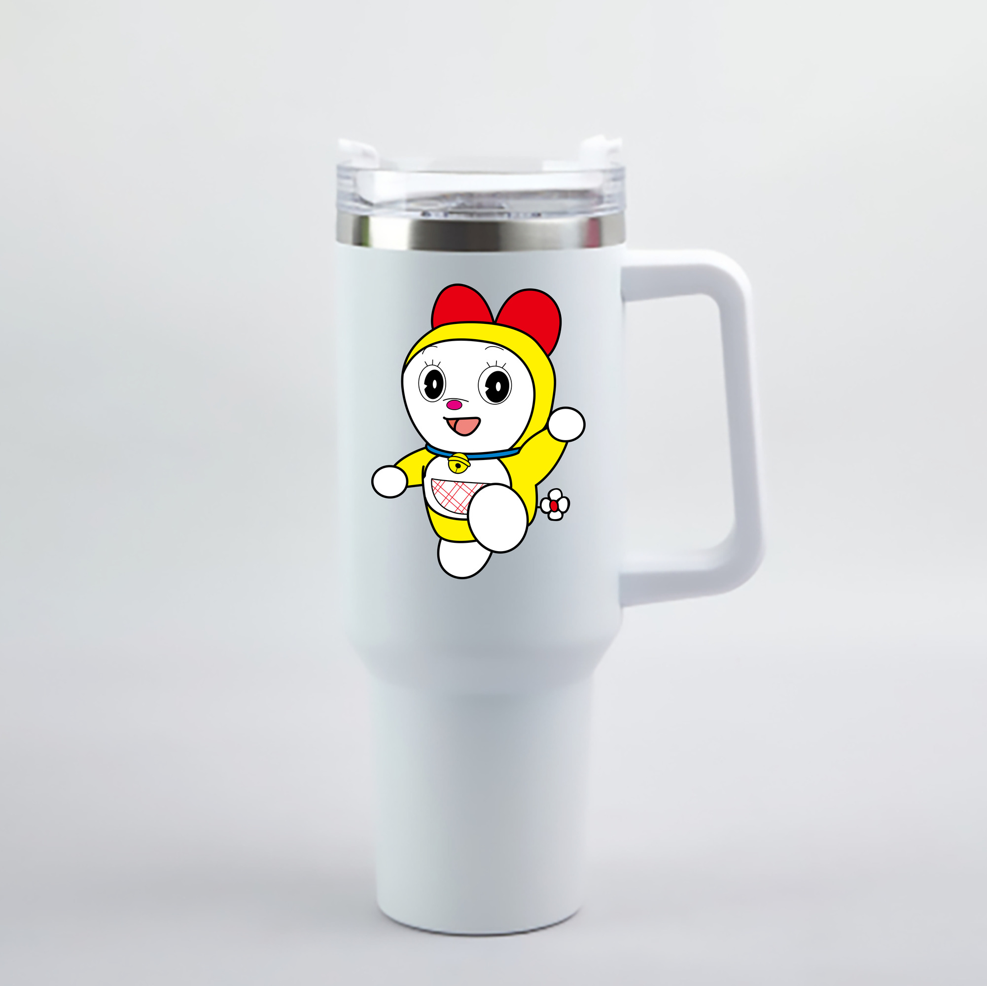 （画像用） ドラえもん ドラミ Doraemon Dorami 1200mL車用タンブラー - クリスタルステッカー（プラスチックストロー付き）