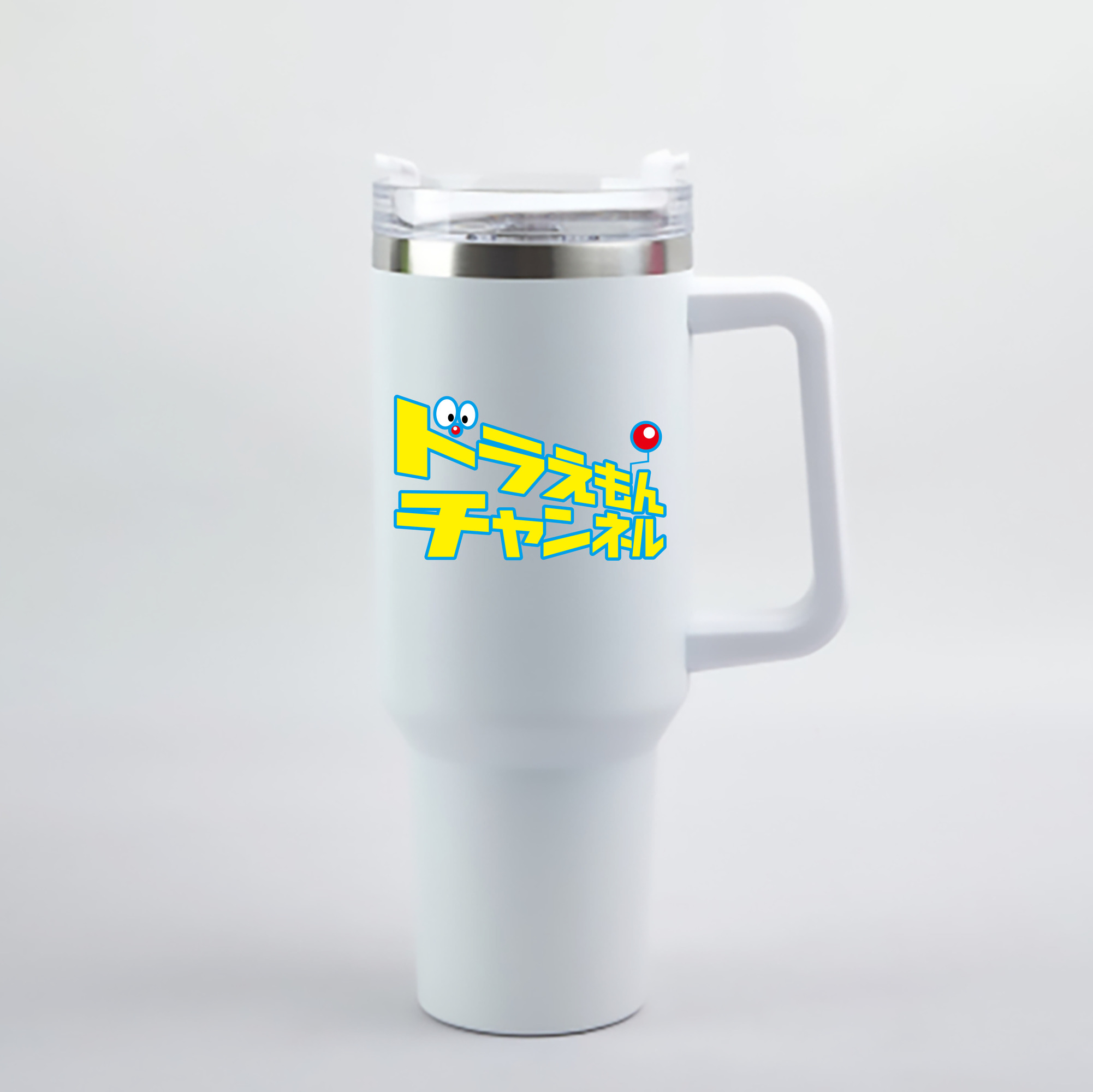 （画像用） ドラえもん Doraemon 1200mL車用タンブラー - クリスタルステッカー（プラスチックストロー付き）