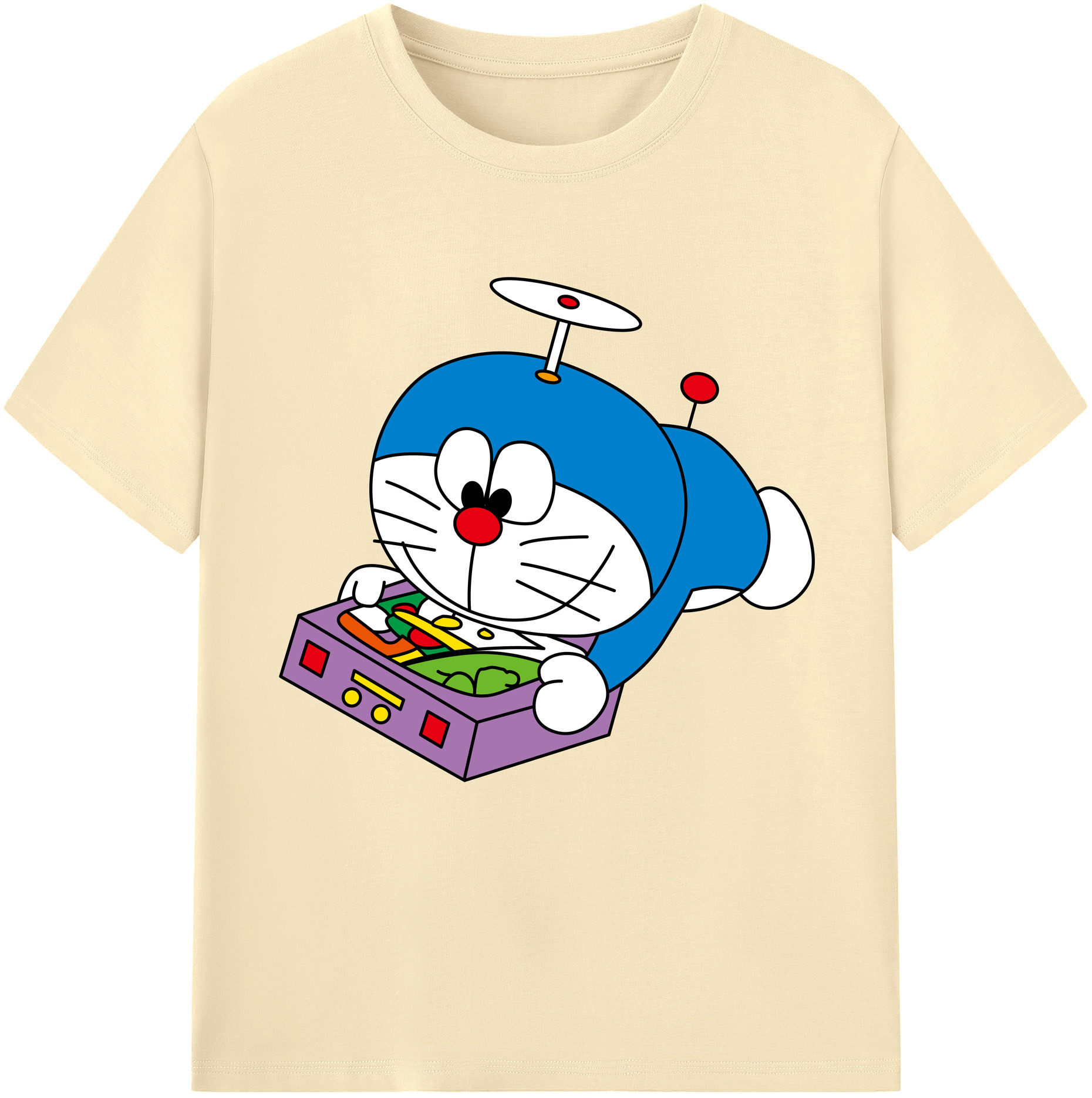 （画像用） ドラえもん Doraemon 綿100％半袖Tシャツ（フロントプリント）