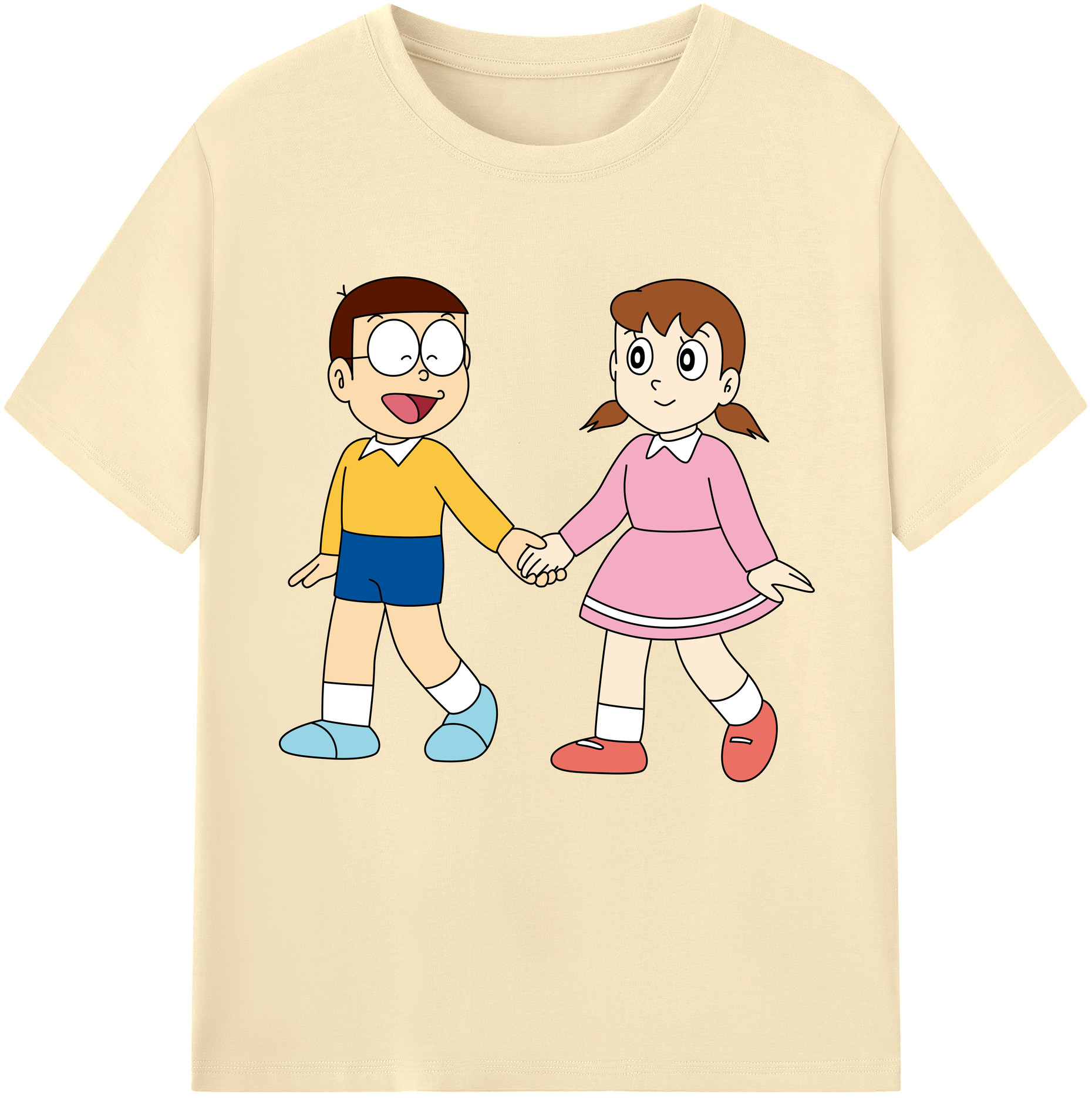 （画像用） ドラえもん 野比 のび太 Doraemon Nobita Nobi 綿100％半袖Tシャツ（フロントプリント）