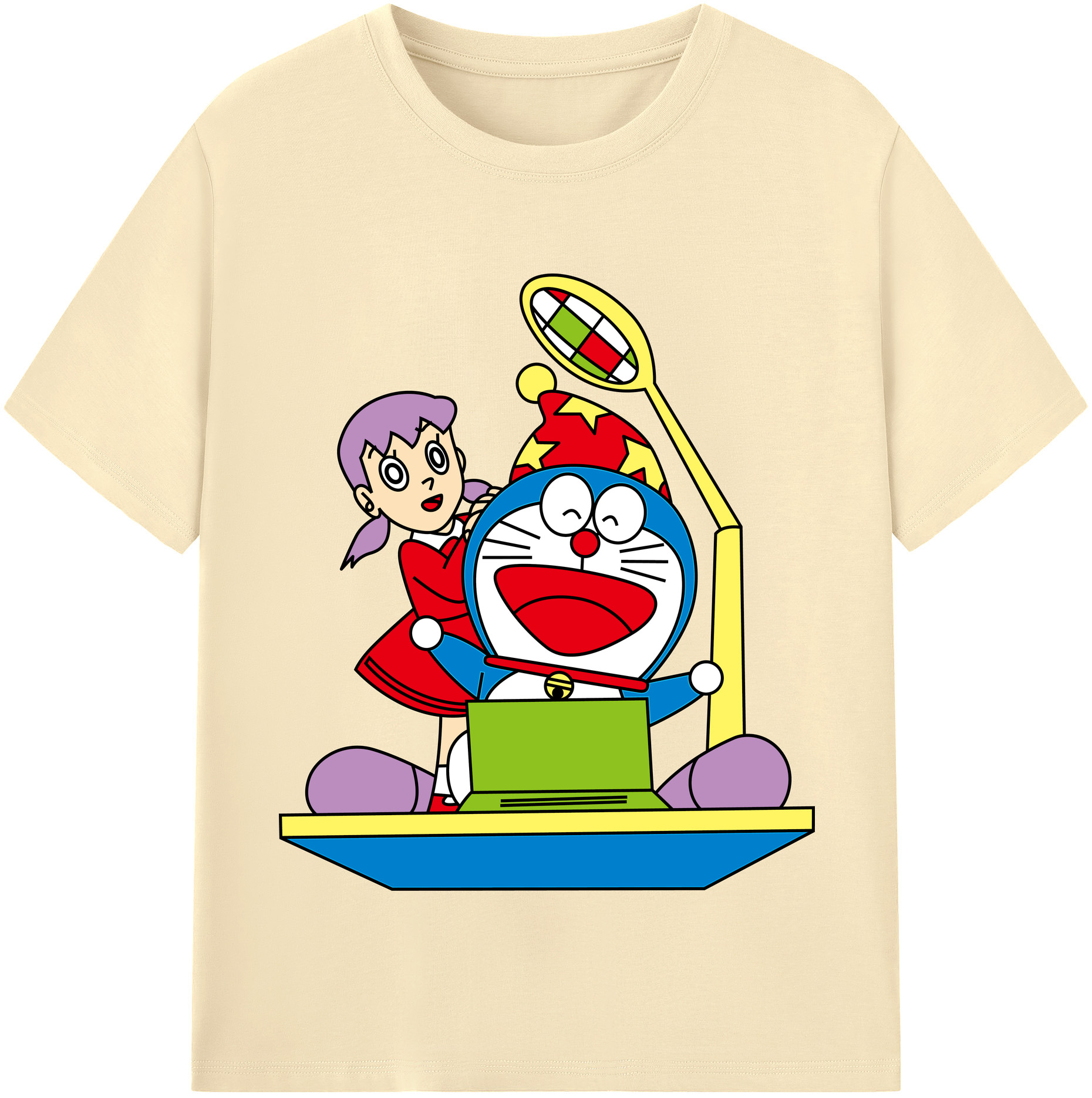 （画像用） ドラえもん みなもと しずか Doraemon Shizuka Minamoto 綿100％半袖Tシャツ（フロントプリント）