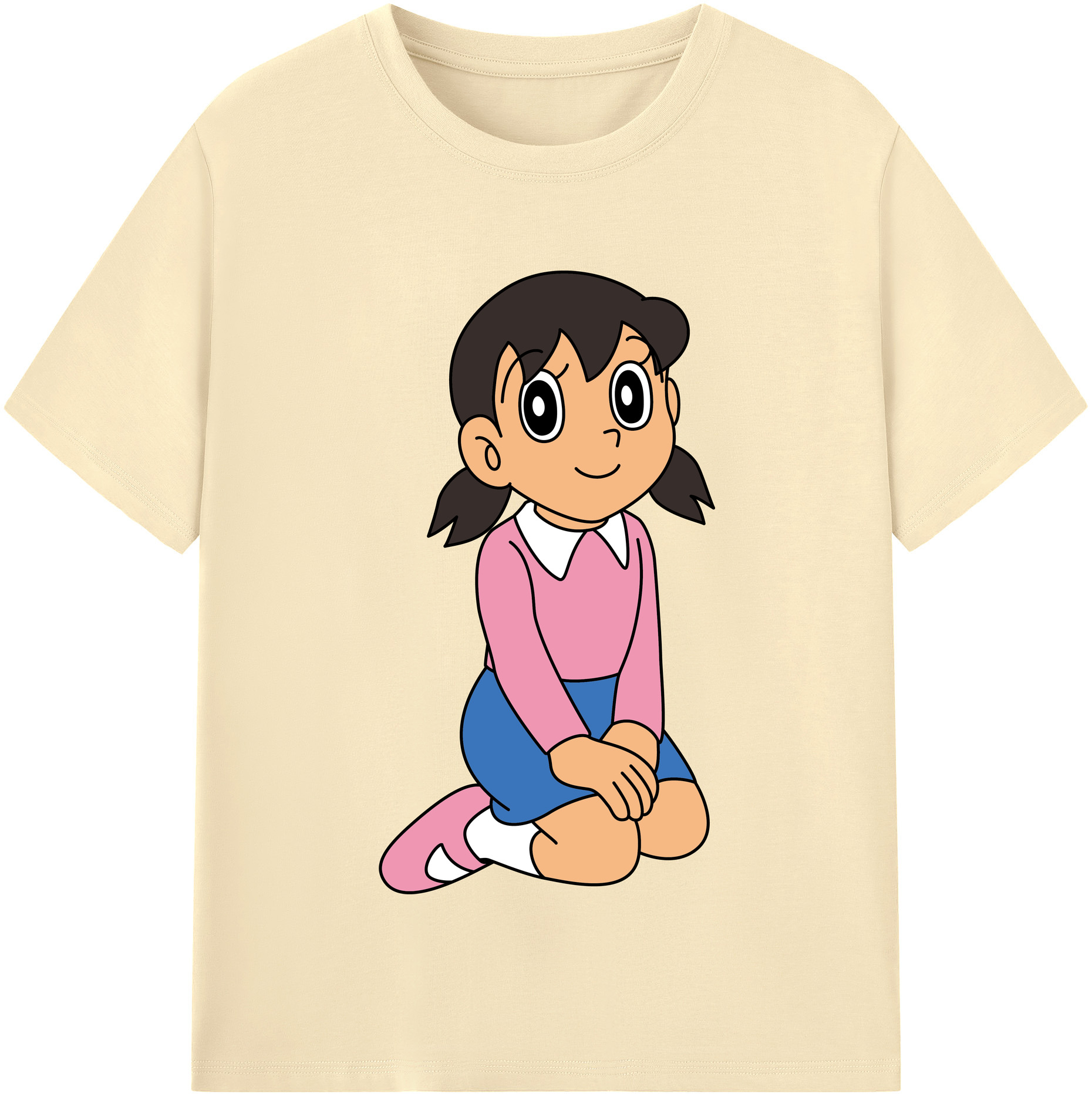 （画像用） ドラえもん みなもと しずか Doraemon Shizuka Minamoto 綿100％半袖Tシャツ（フロントプリント）
