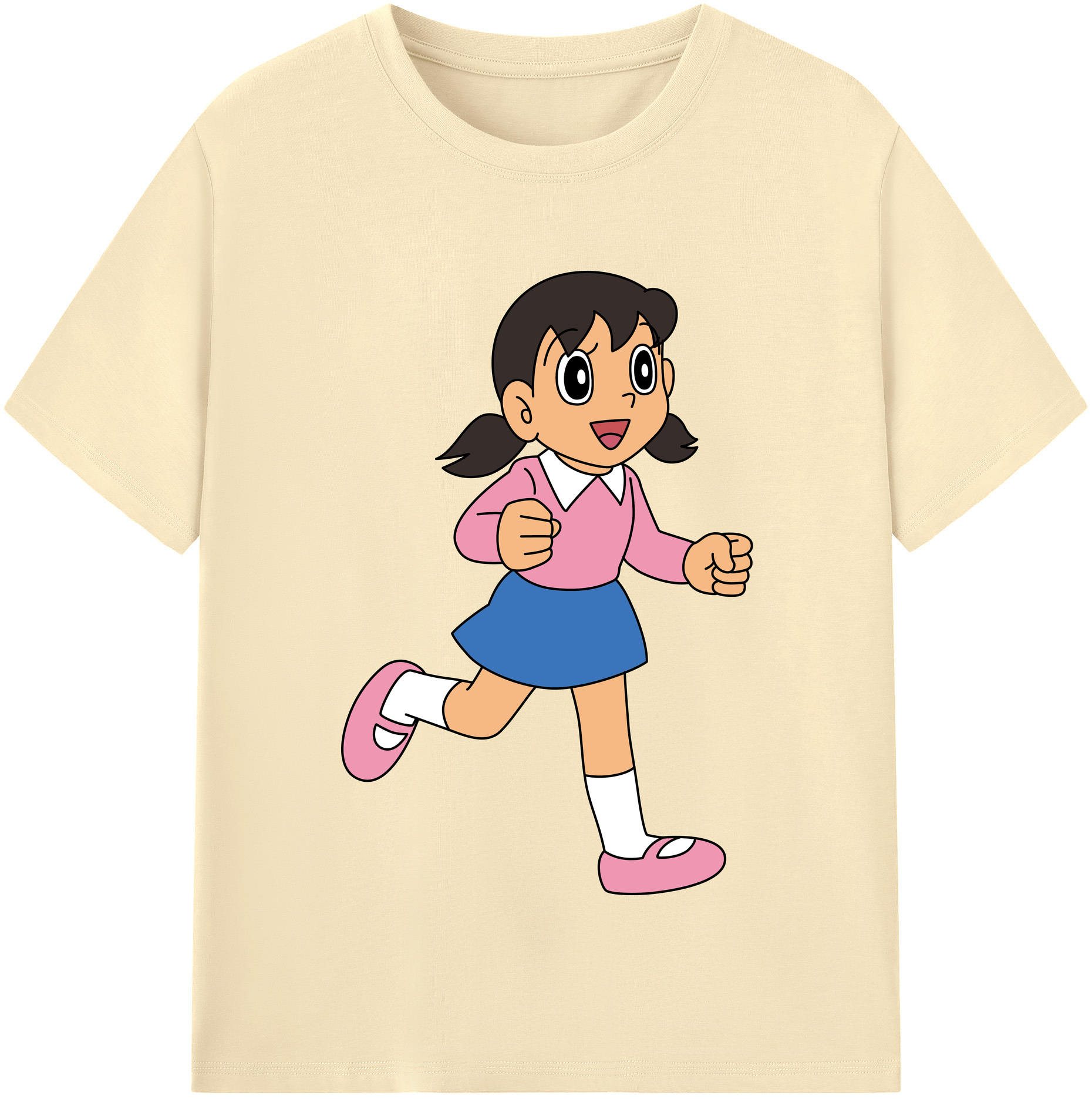 （画像用） ドラえもん みなもと しずか Doraemon Shizuka Minamoto 綿100％半袖Tシャツ（フロントプリント）