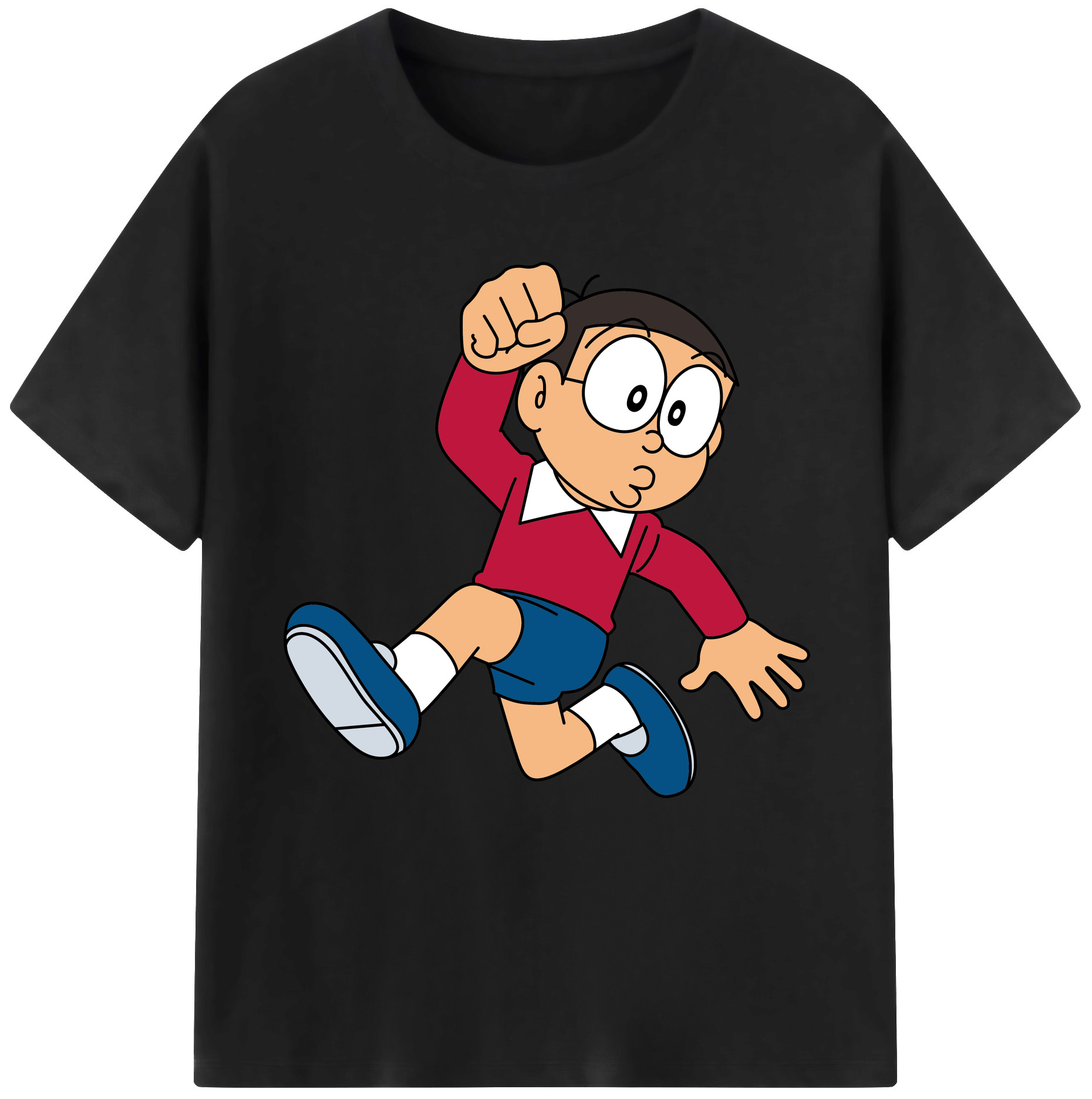 （画像用） ドラえもん 野比 のび太 Doraemon Nobita Nobi 綿100％半袖Tシャツ（フロントプリント）