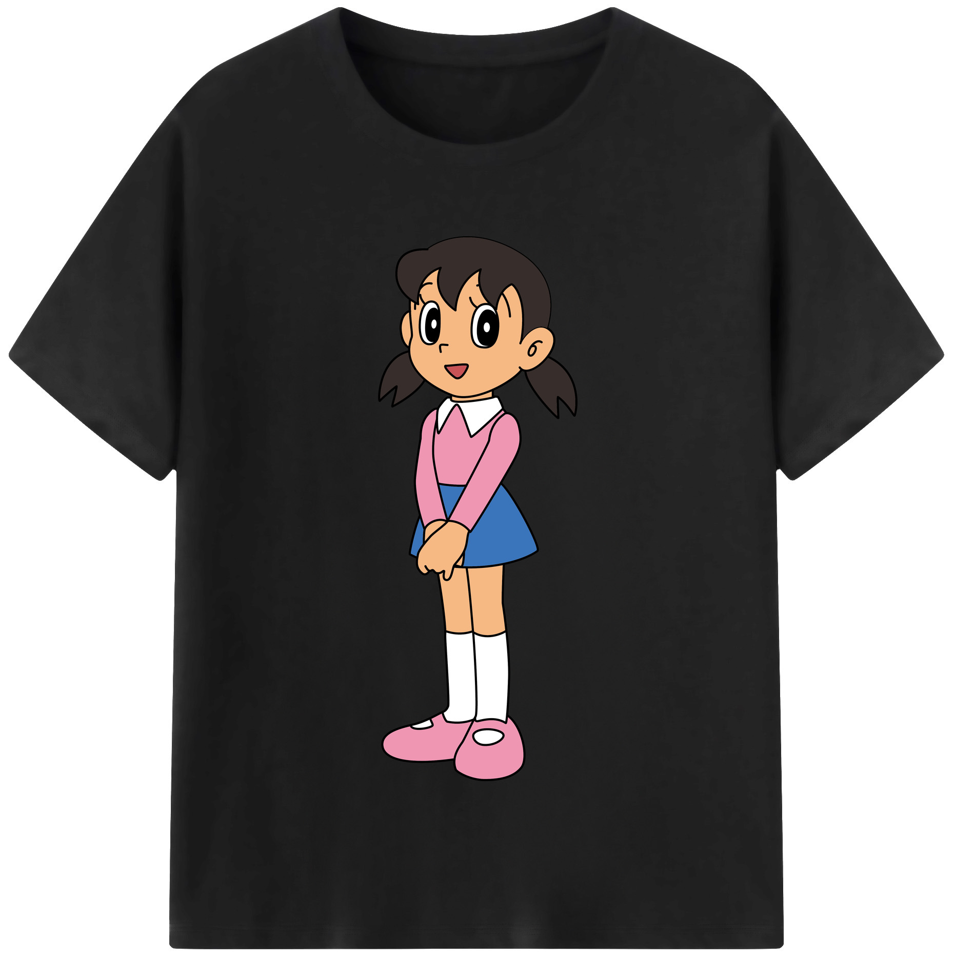 （画像用） ドラえもん みなもと しずか Doraemon Shizuka Minamoto 綿100％半袖Tシャツ（フロントプリント）
