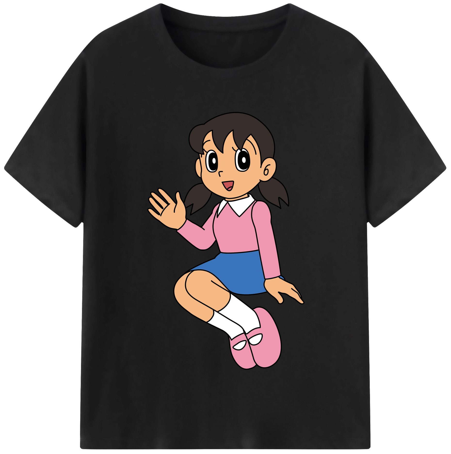 （画像用） ドラえもん みなもと しずか Doraemon Shizuka Minamoto 綿100％半袖Tシャツ（フロントプリント）