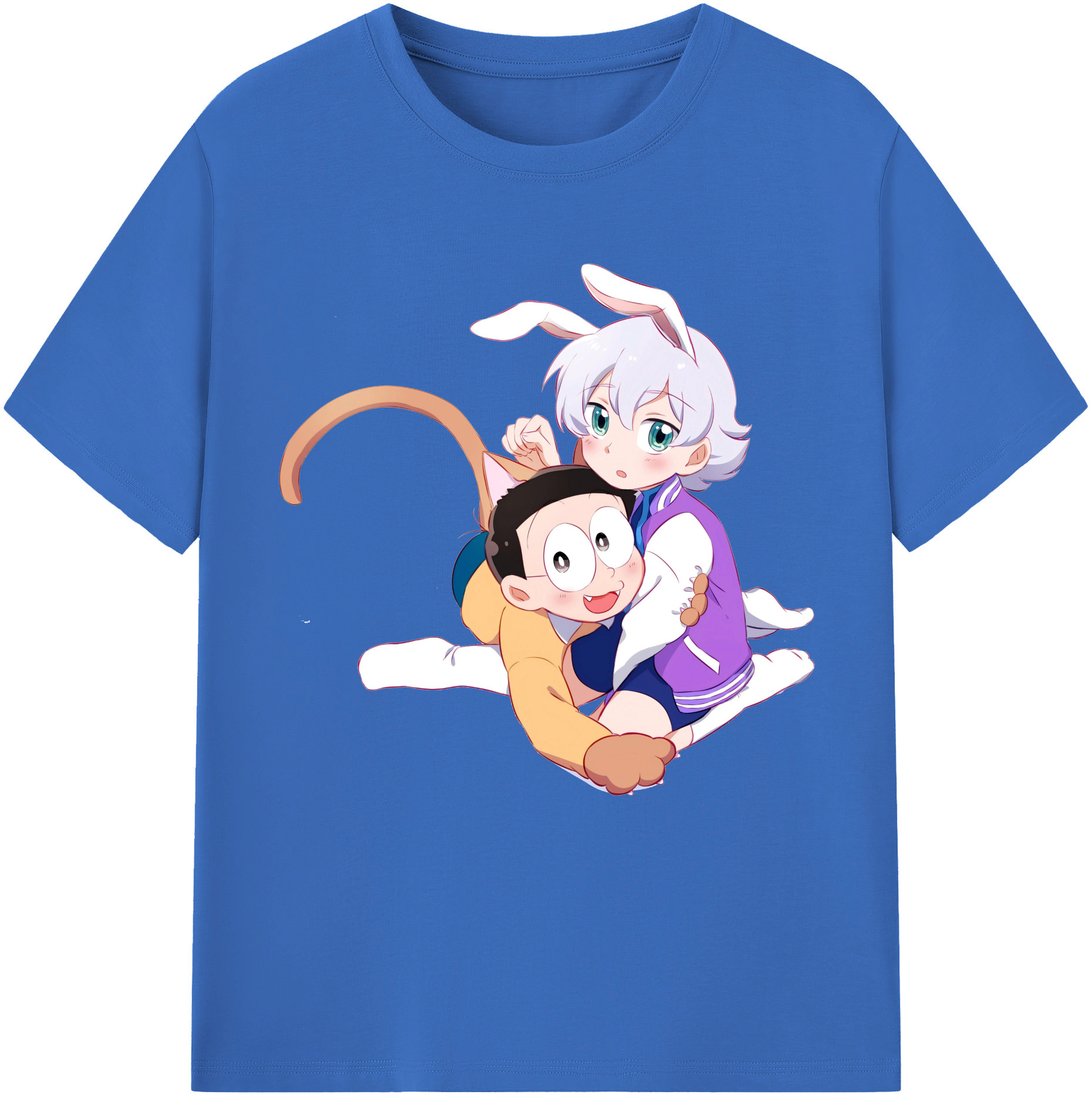 （画像用） ドラえもん 野比 のび太 Doraemon Nobita Nobi 綿100％半袖Tシャツ（フロントプリント）