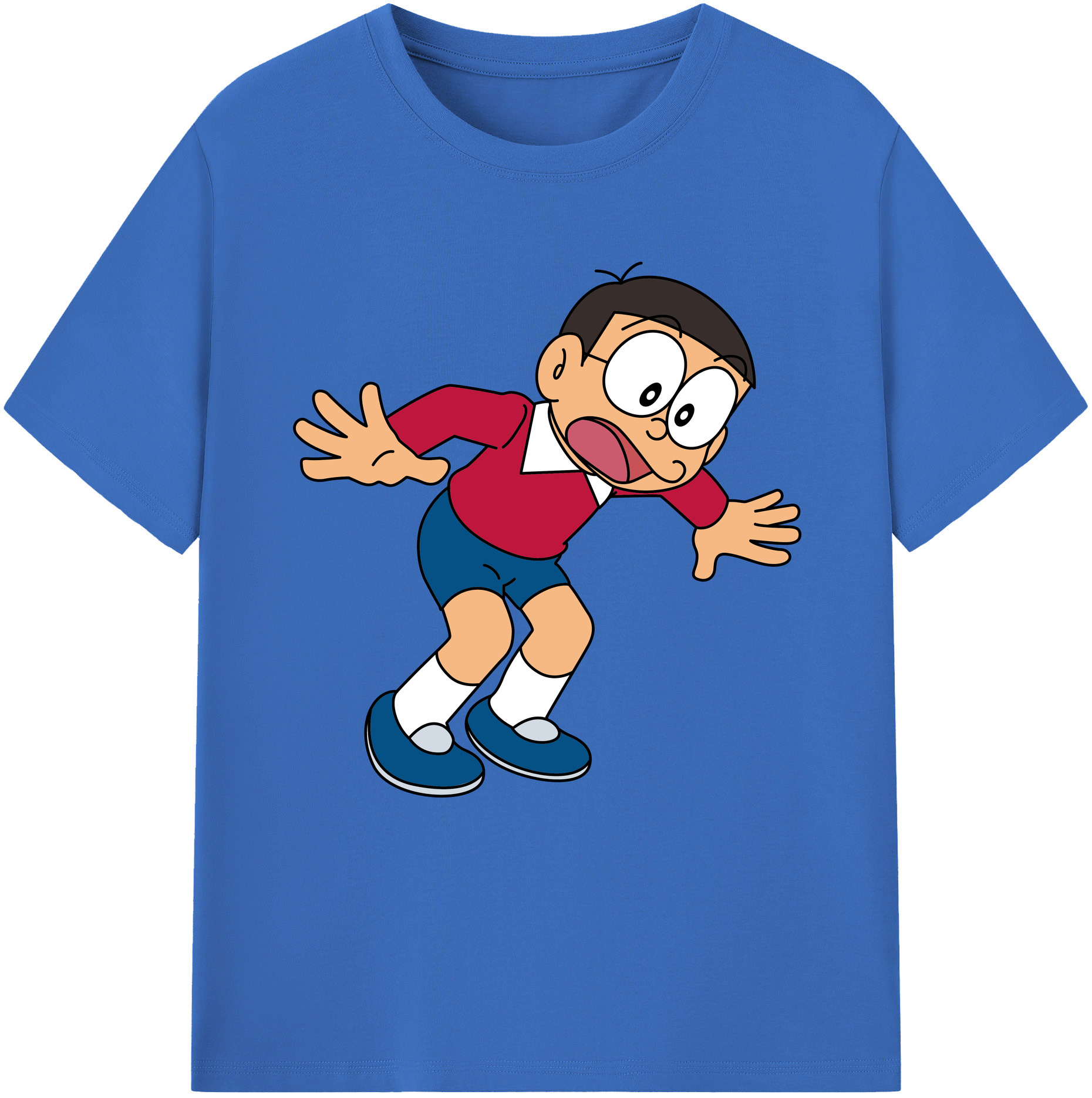 （画像用） ドラえもん 野比 のび太 Doraemon Nobita Nobi 綿100％半袖Tシャツ（フロントプリント）
