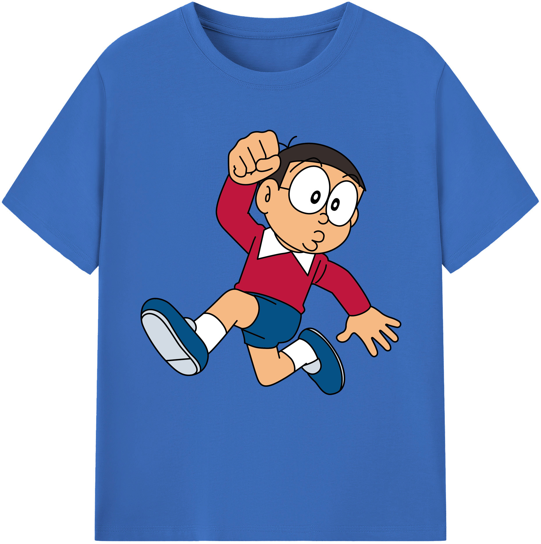 （画像用） ドラえもん 野比 のび太 Doraemon Nobita Nobi 綿100％半袖Tシャツ（フロントプリント）