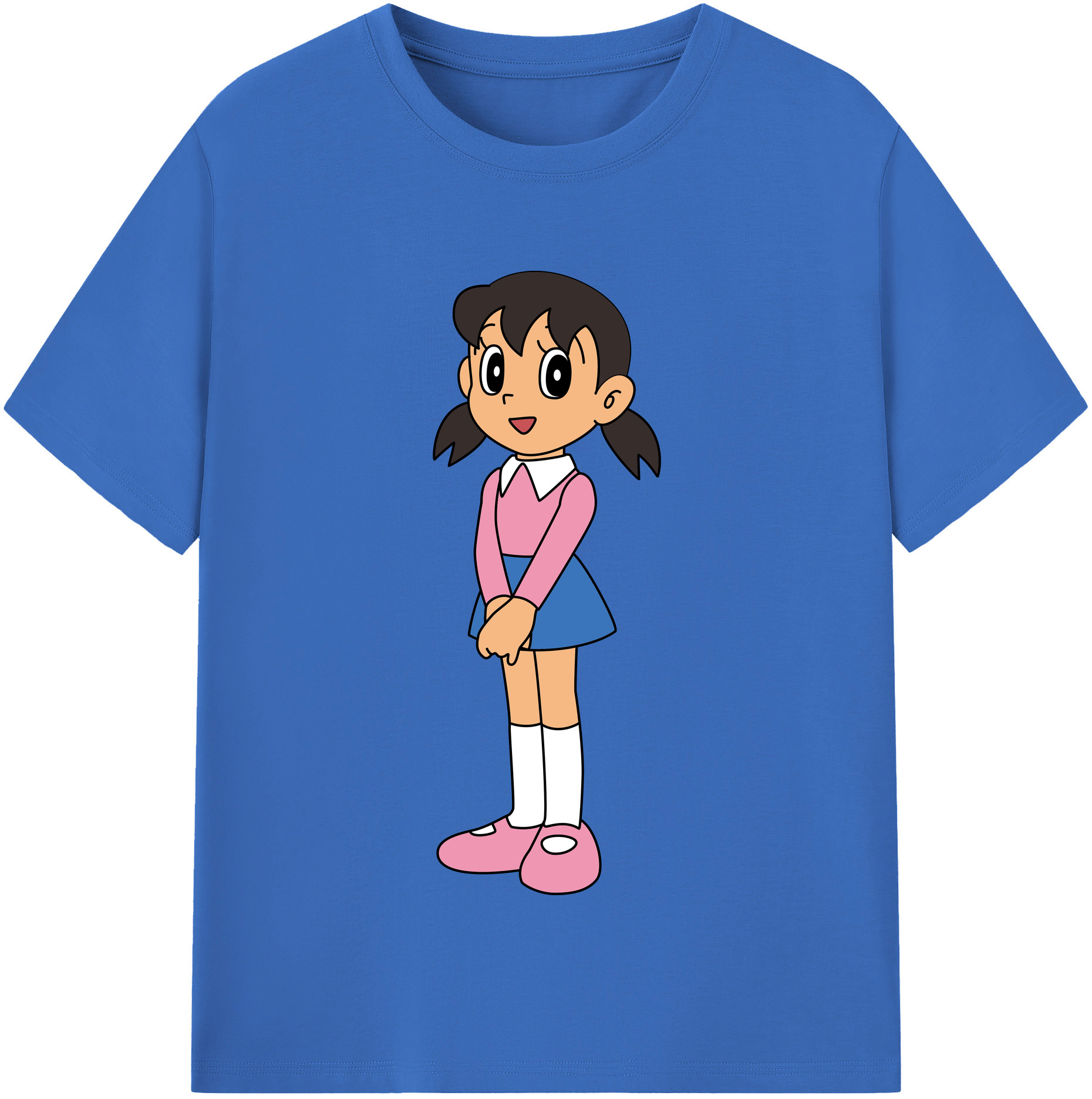 （画像用） ドラえもん みなもと しずか Doraemon Shizuka Minamoto 綿100％半袖Tシャツ（フロントプリント）