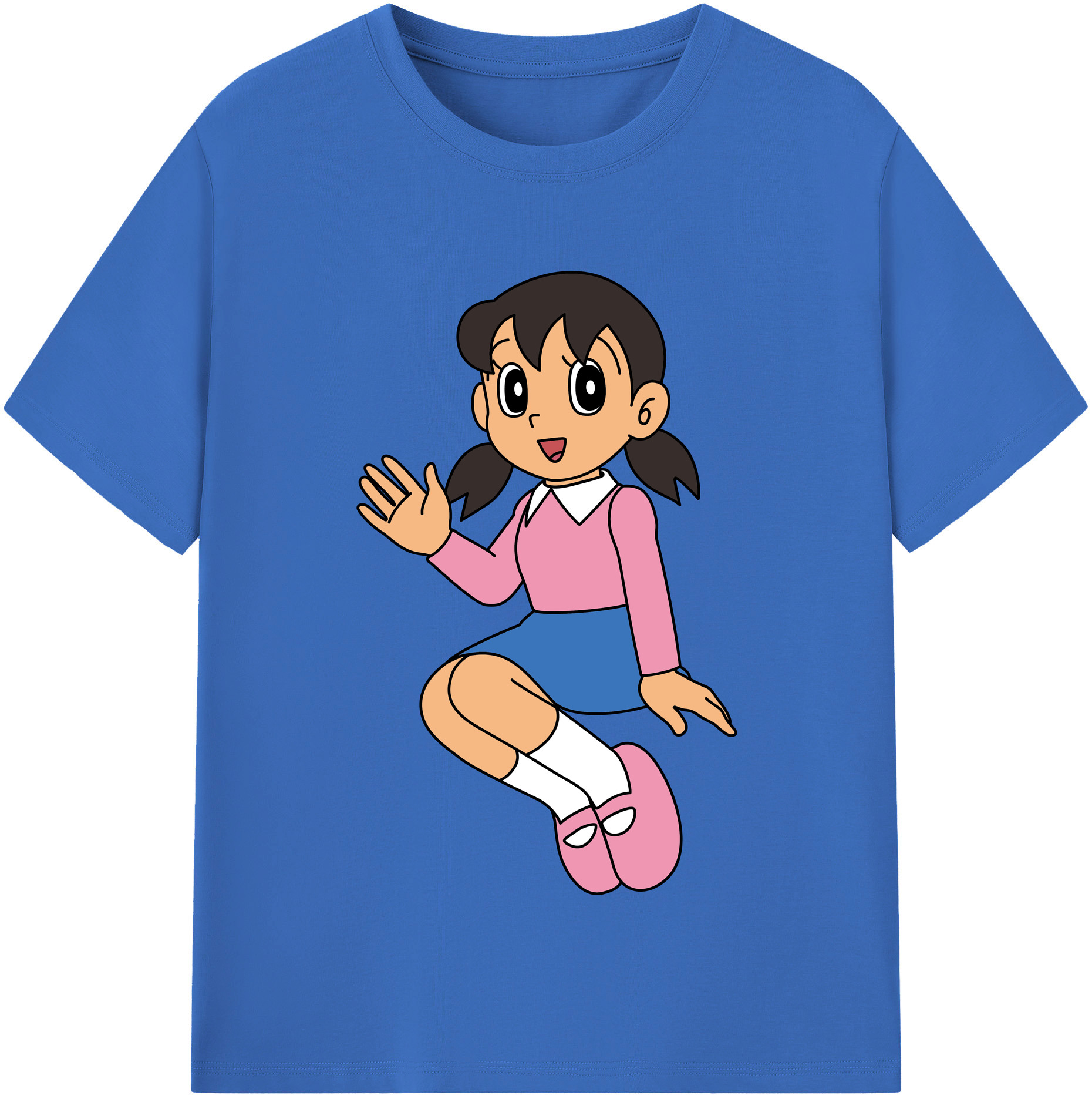 （画像用） ドラえもん みなもと しずか Doraemon Shizuka Minamoto 綿100％半袖Tシャツ（フロントプリント）