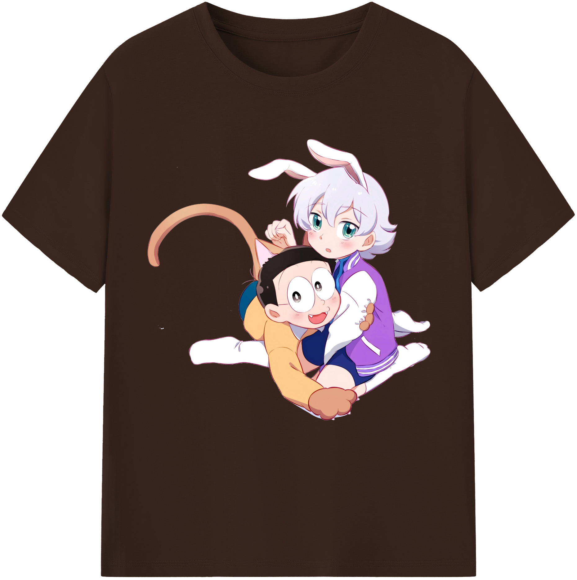 （画像用） ドラえもん 野比 のび太 Doraemon Nobita Nobi 綿100％半袖Tシャツ（フロントプリント）