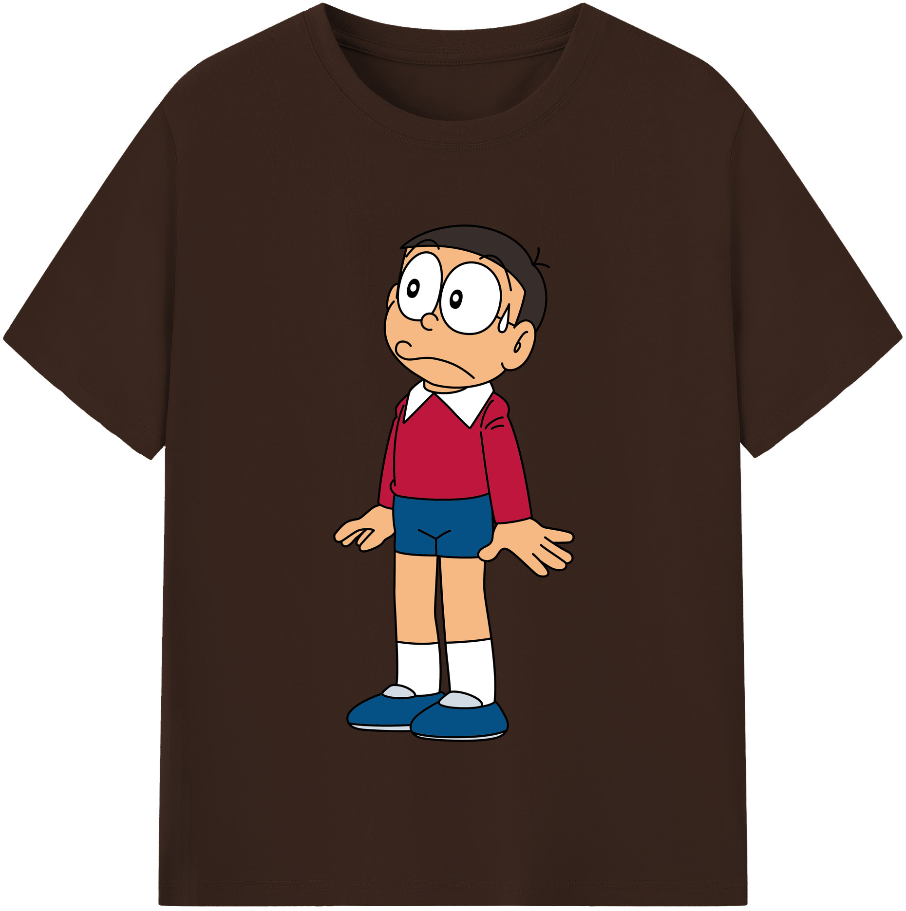 （画像用） ドラえもん 野比 のび太 Doraemon Nobita Nobi 綿100％半袖Tシャツ（フロントプリント）