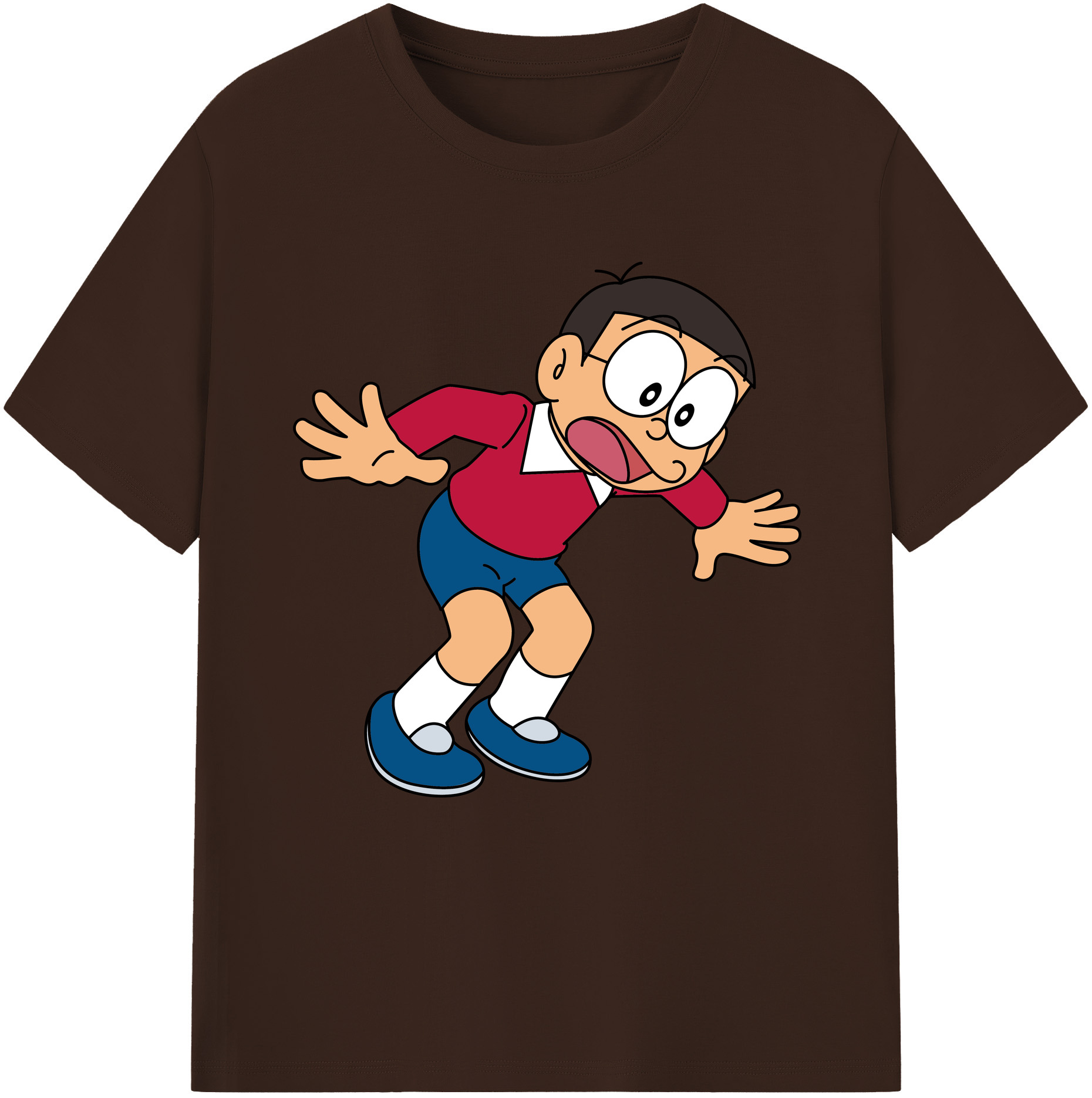 （画像用） ドラえもん 野比 のび太 Doraemon Nobita Nobi 綿100％半袖Tシャツ（フロントプリント）