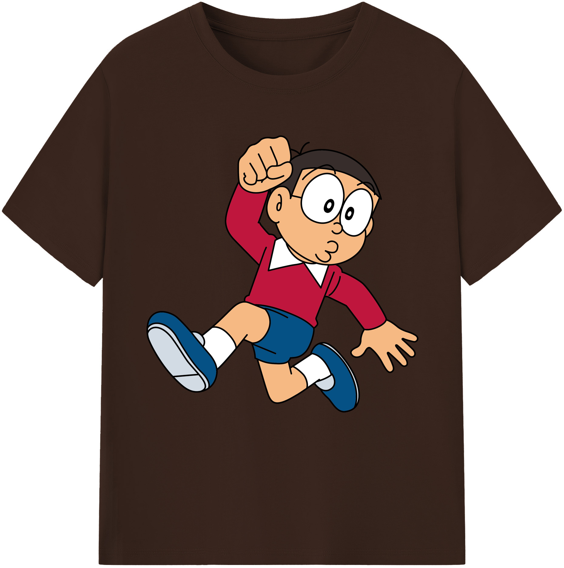 （画像用） ドラえもん 野比 のび太 Doraemon Nobita Nobi 綿100％半袖Tシャツ（フロントプリント）