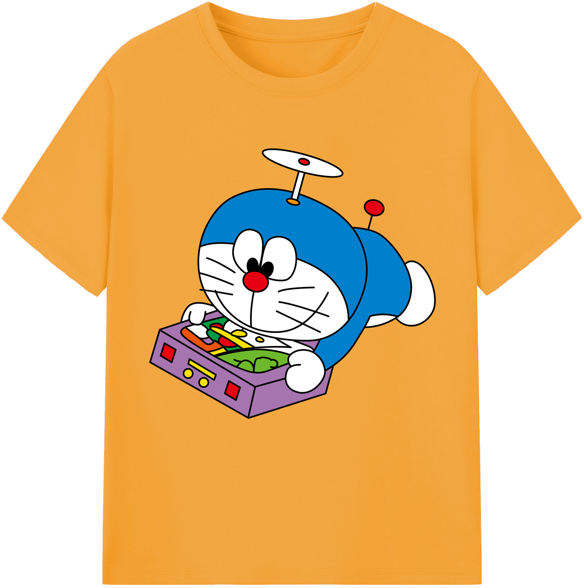（画像用） ドラえもん Doraemon 綿100％半袖Tシャツ（フロントプリント）