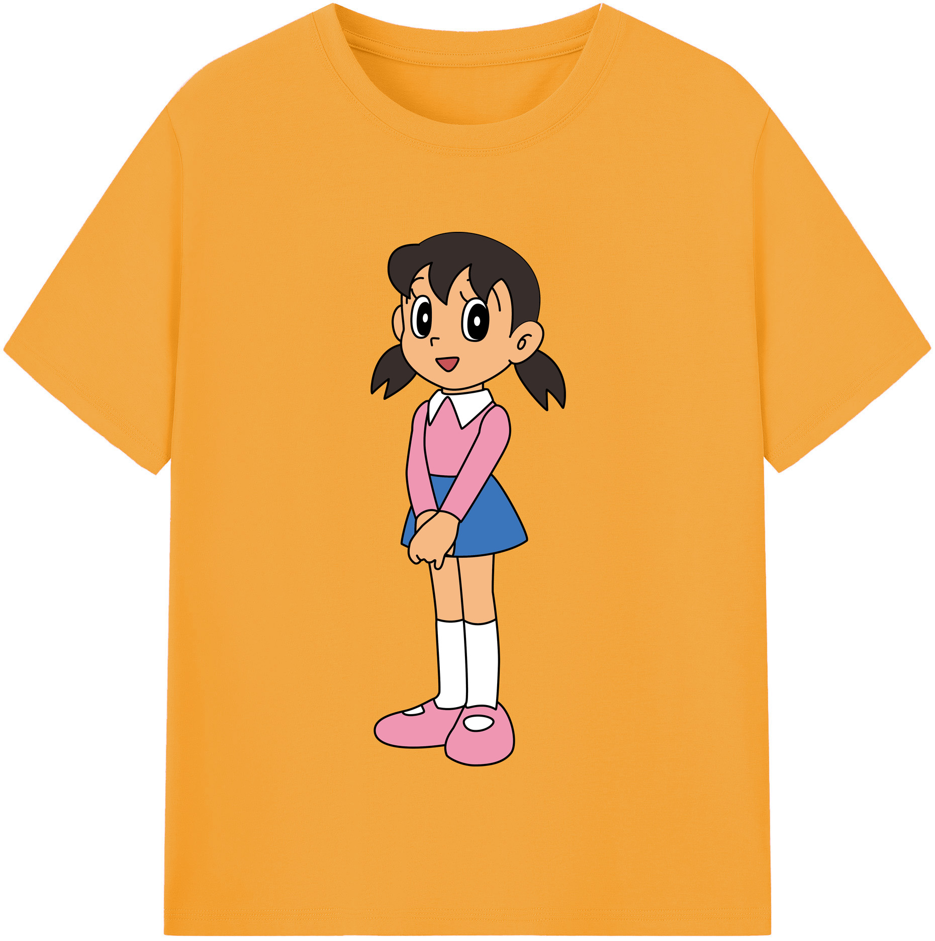 （画像用） ドラえもん みなもと しずか Doraemon Shizuka Minamoto 綿100％半袖Tシャツ（フロントプリント）