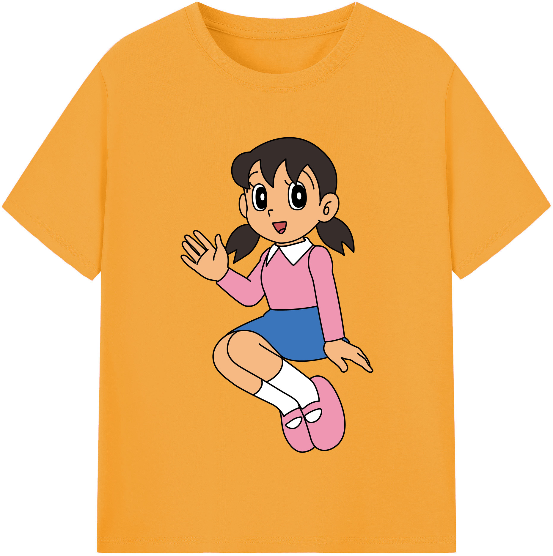 （画像用） ドラえもん みなもと しずか Doraemon Shizuka Minamoto 綿100％半袖Tシャツ（フロントプリント）
