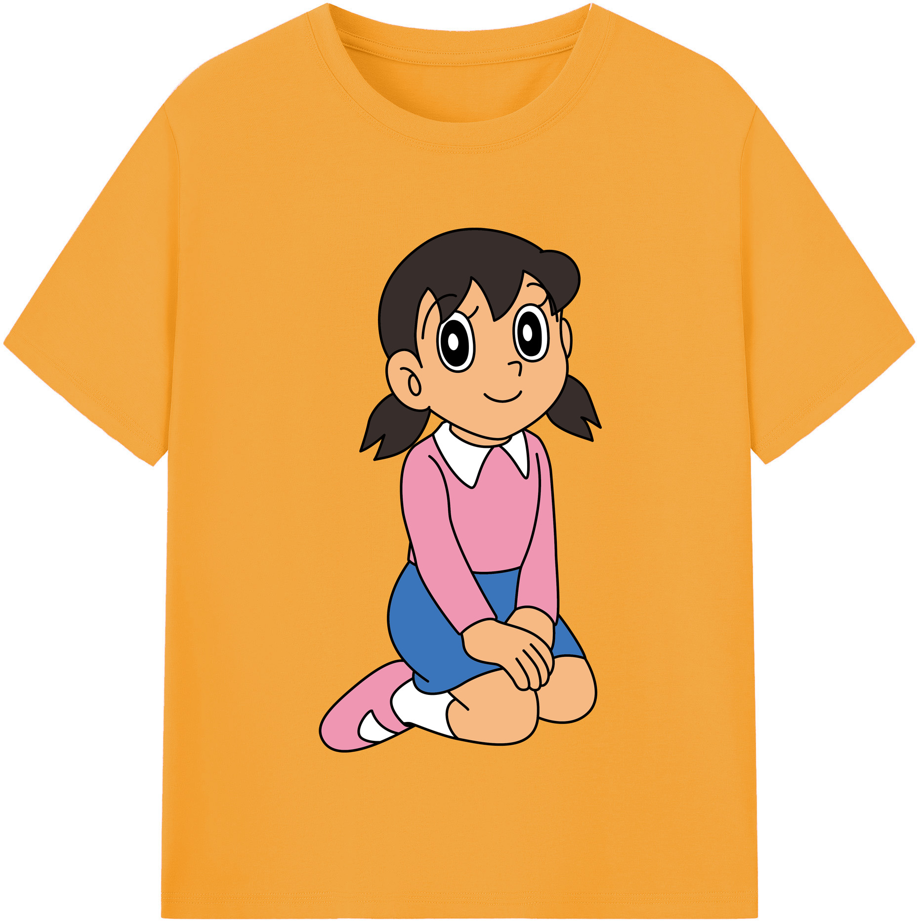 （画像用） ドラえもん みなもと しずか Doraemon Shizuka Minamoto 綿100％半袖Tシャツ（フロントプリント）