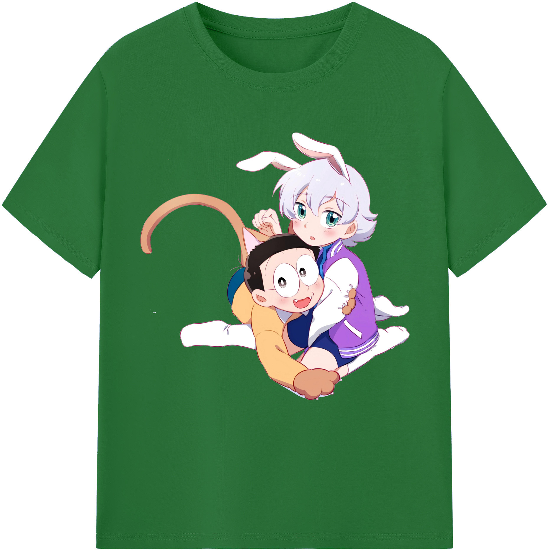 （画像用） ドラえもん 野比 のび太 Doraemon Nobita Nobi 綿100％半袖Tシャツ（フロントプリント）