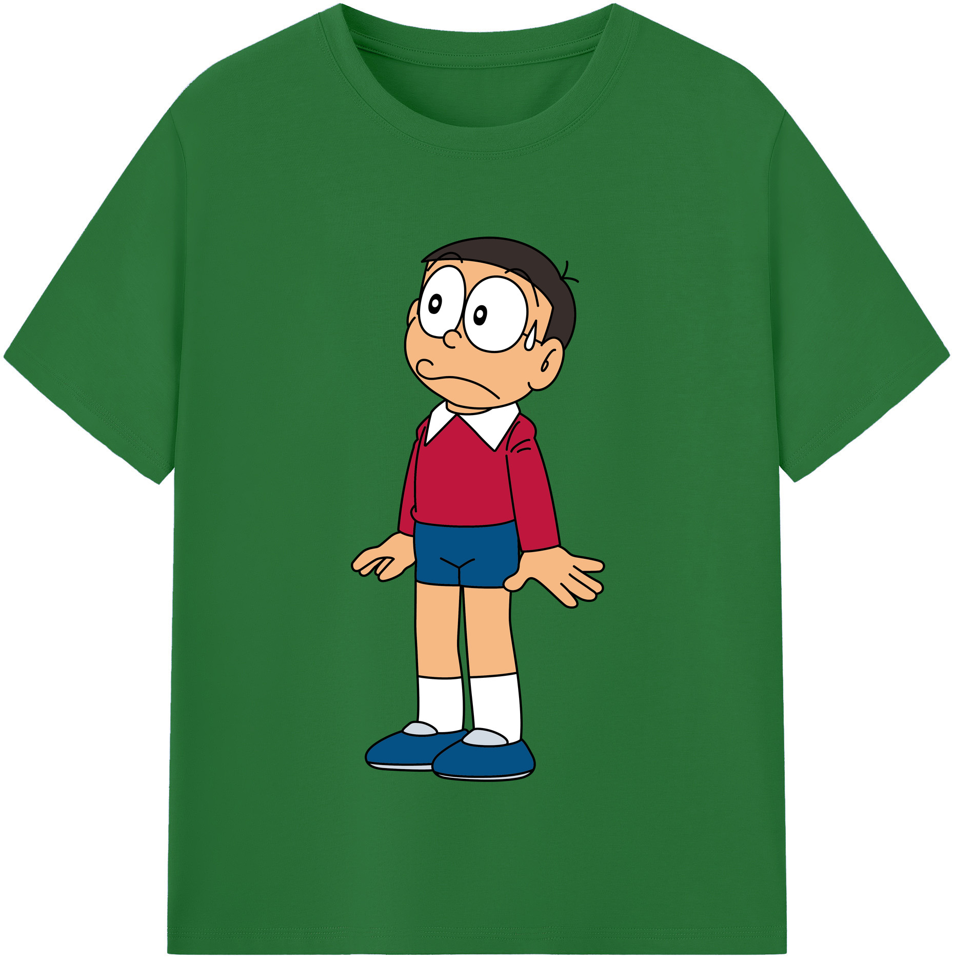 （画像用） ドラえもん 野比 のび太 Doraemon Nobita Nobi 綿100％半袖Tシャツ（フロントプリント）
